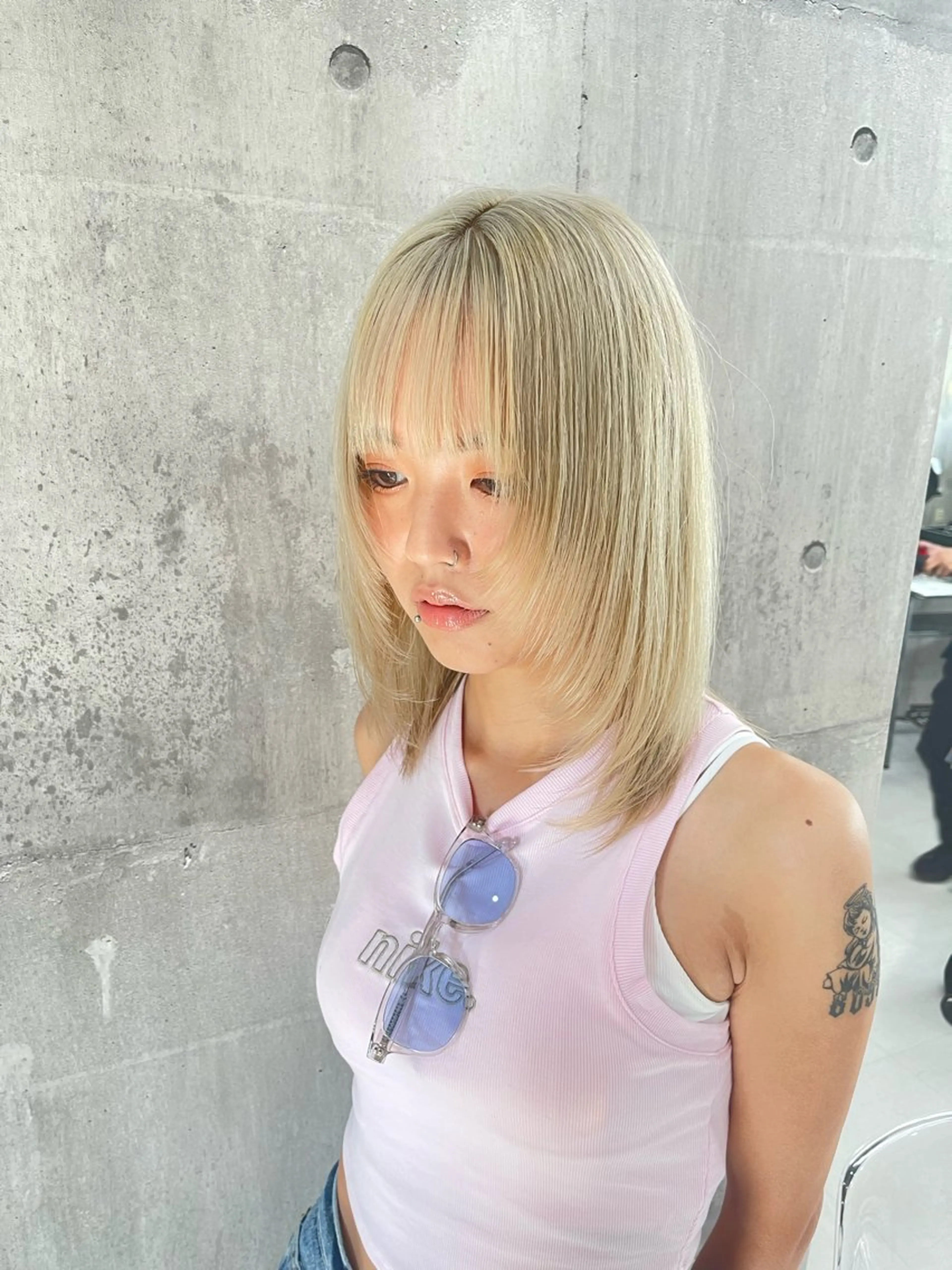 ミディアム カラー パーマ ヘアアレンジ メンズ キッズ レイヤーの魔術師 𓍼takumi𓍼のヘアスタイル