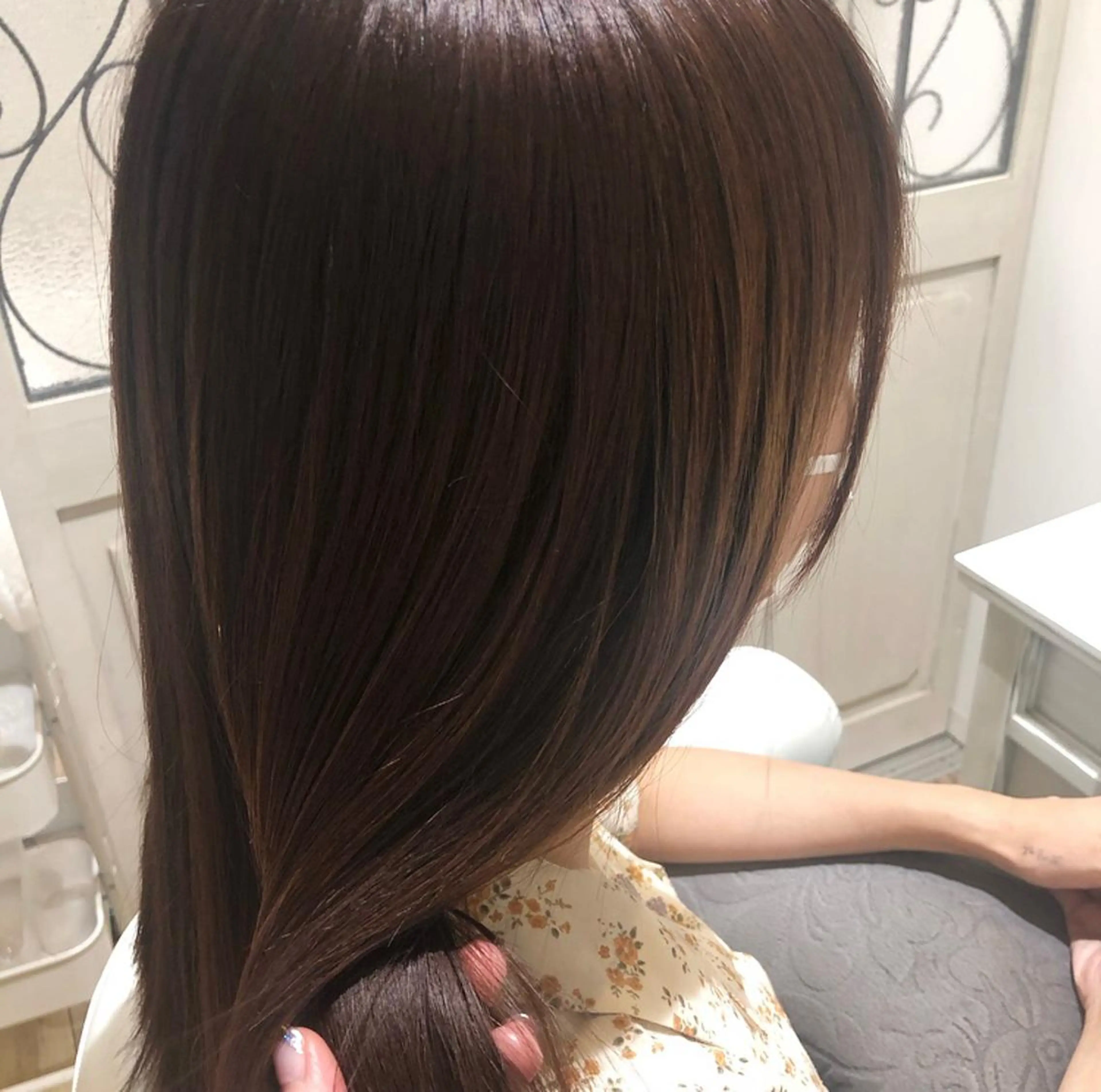 セミロング カラー ブラウンカラー ピンクカラー ピンクブラウン レッドカラー ✨🌿大人可愛い愛さ れhair🌿✨松本のヘアスタイル