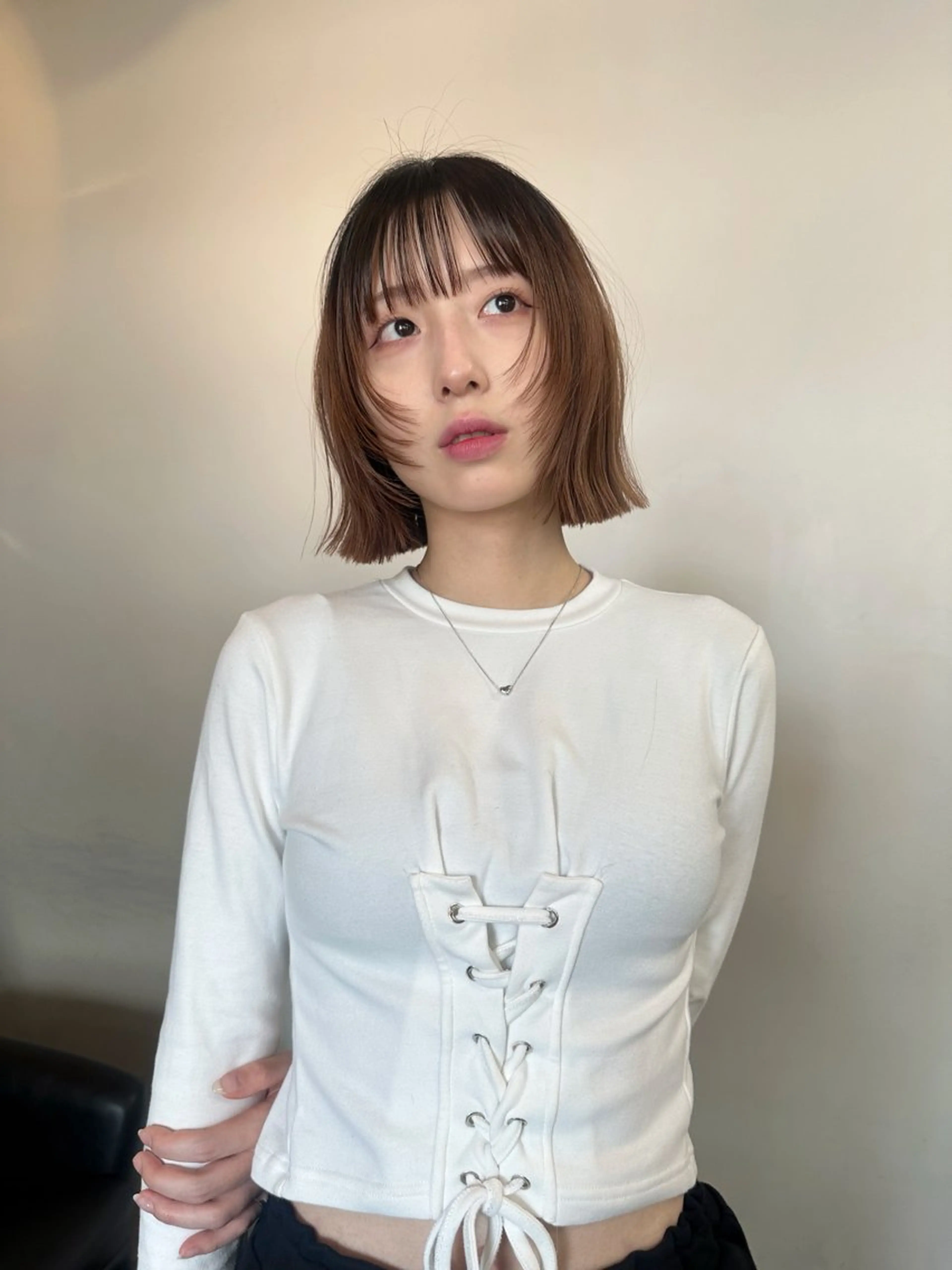 ショート 切りっぱなしボブ ボブ 似合わせカット saya🎀似合わせ レイヤーカットのヘアスタイル