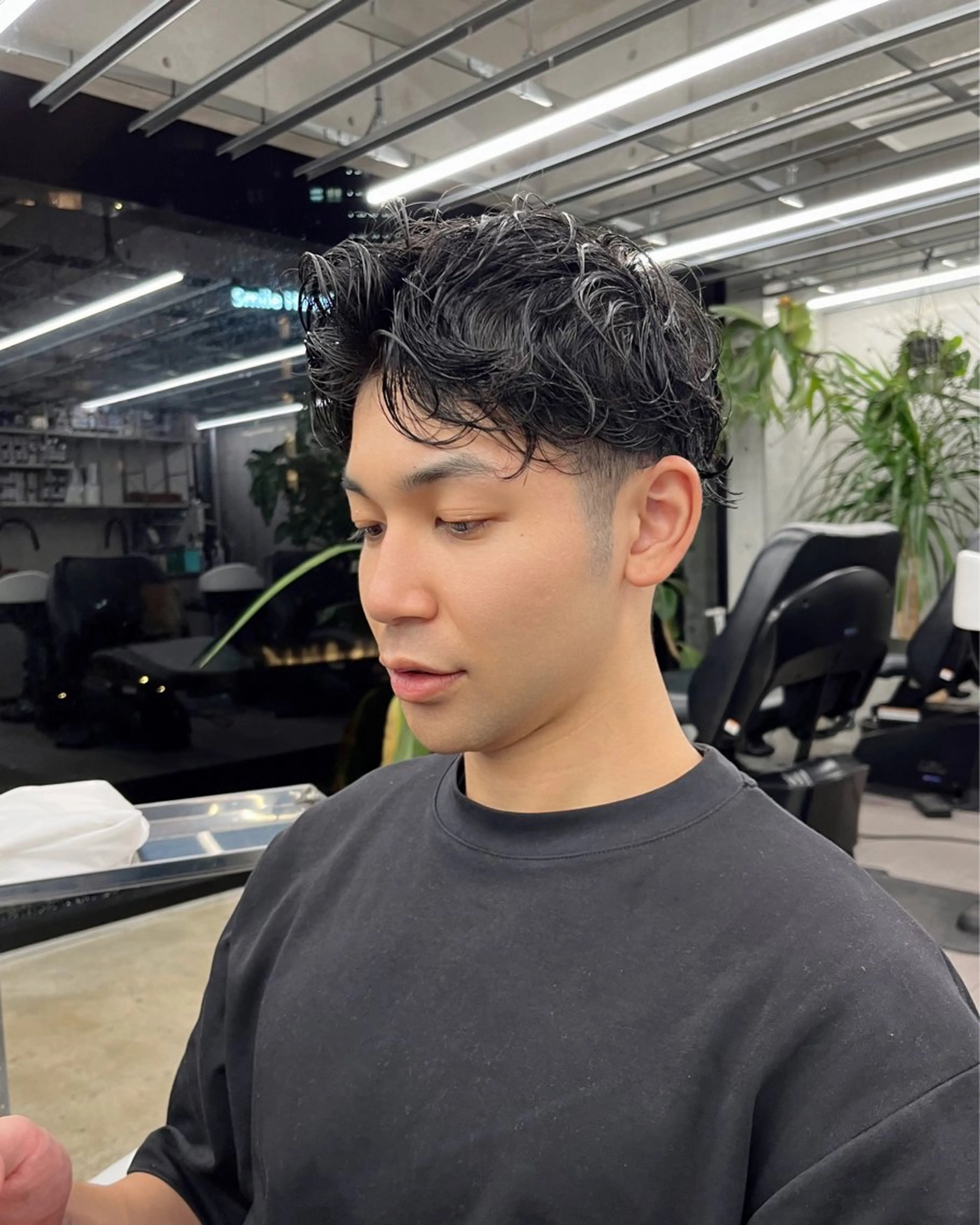 パーマ メンズ カット パーマ ダブルカラー/ ケアブリーチ/クニトのヘアスタイル