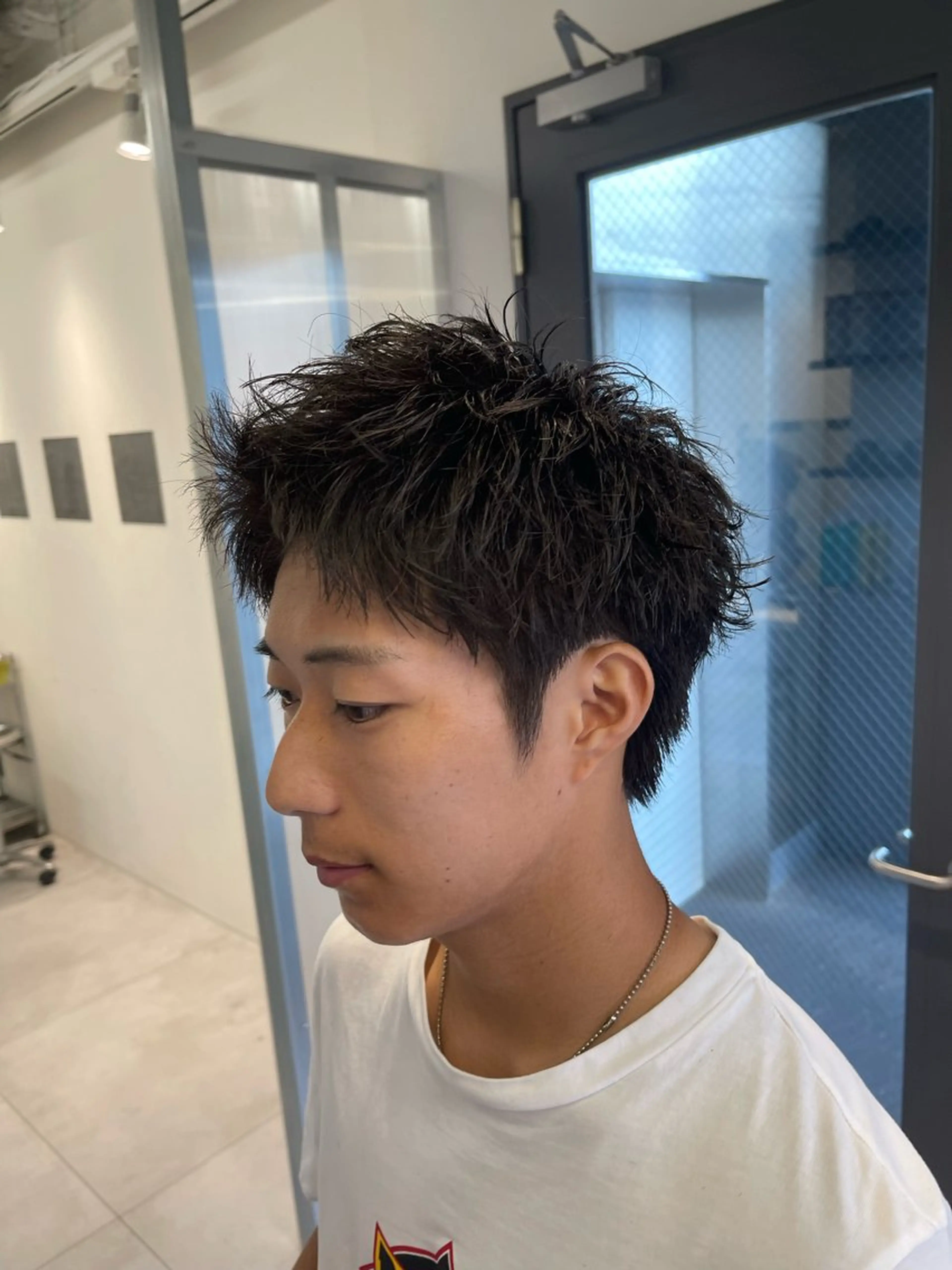 ショート パーマ メンズ カット パーマ メンズ特化/パーマ フェザーパーマ/来星のヘアスタイル