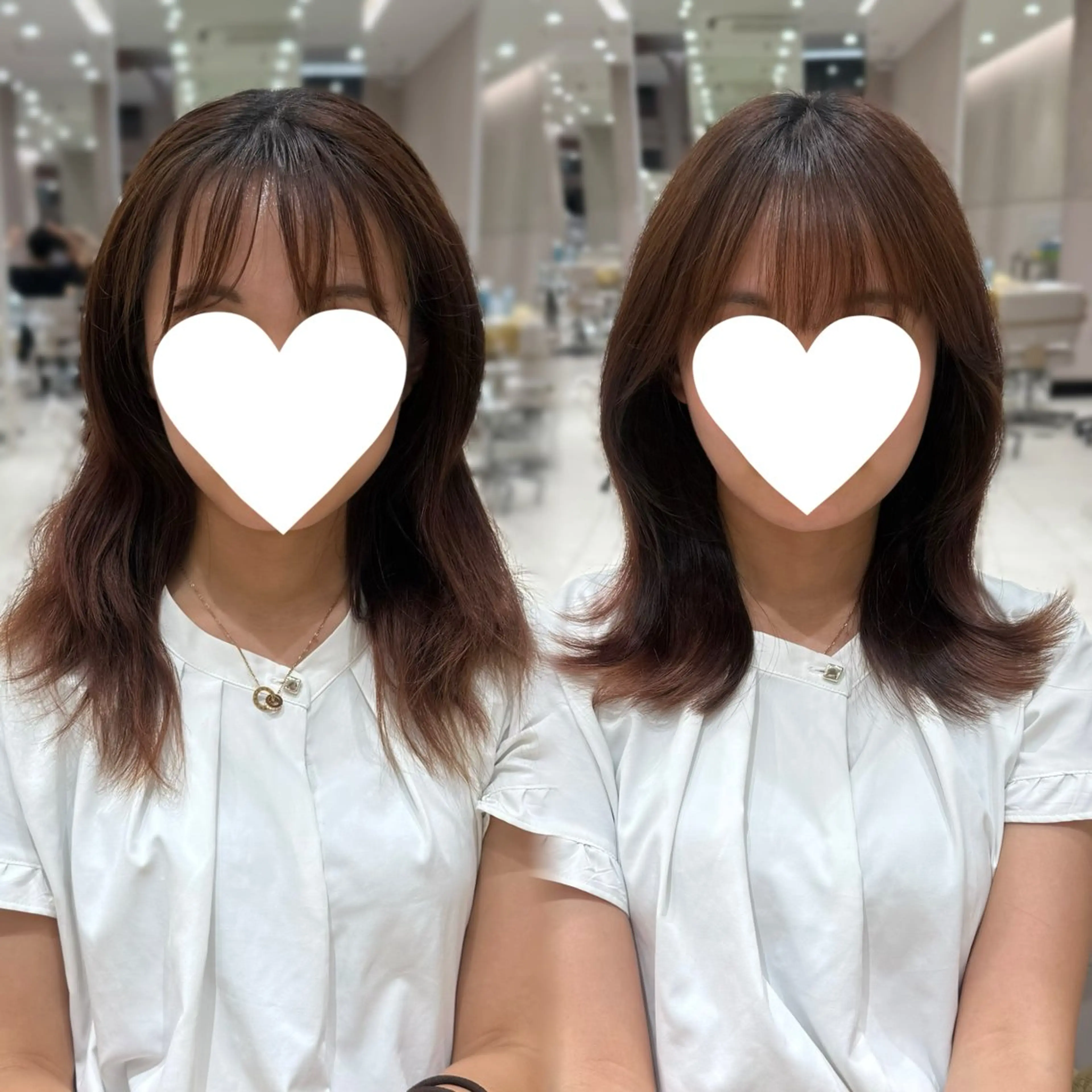 ミディアム カット ヘアカラー トリートメント 内田 志乃のヘアスタイル