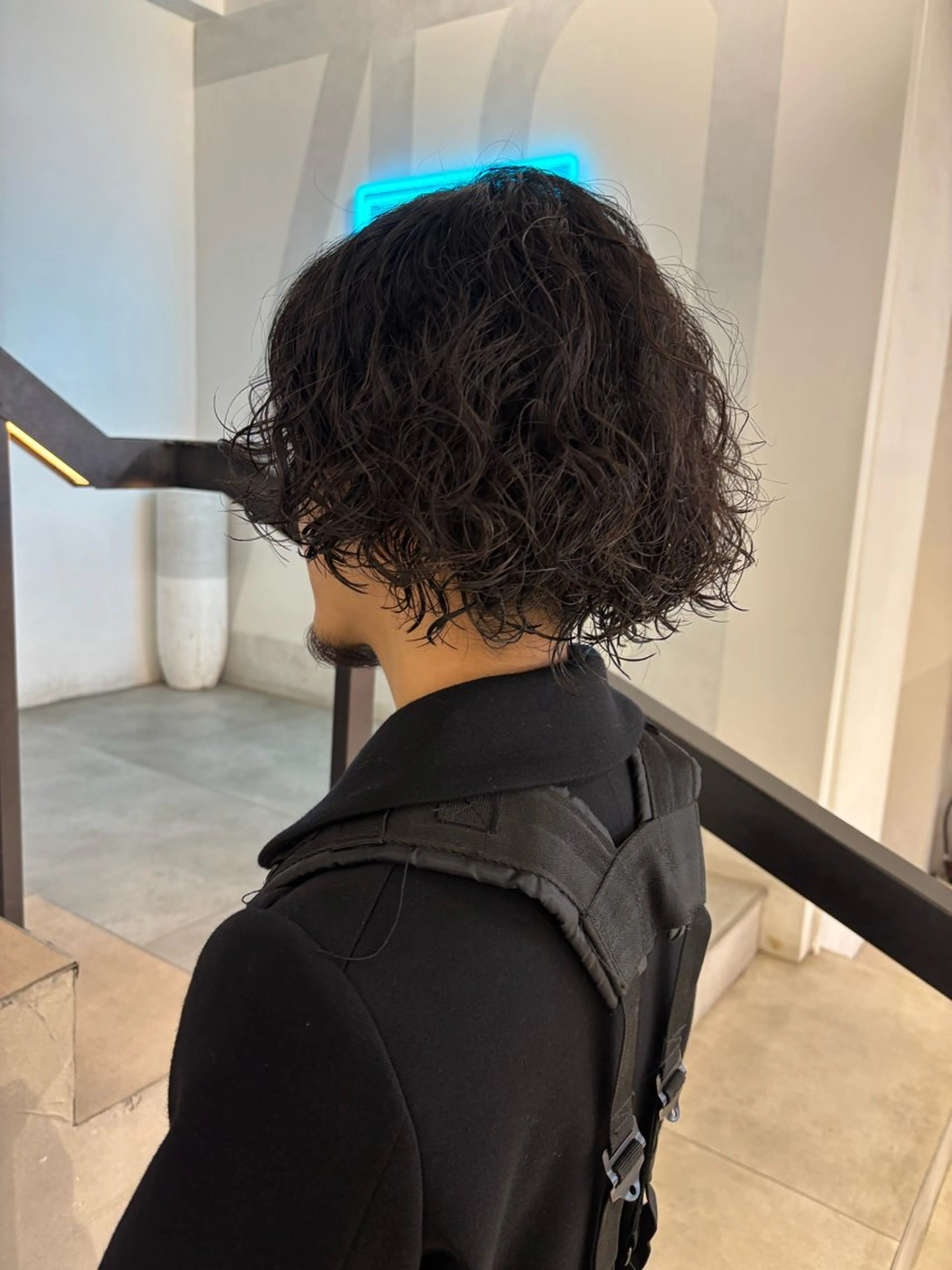 ショート パーマ メンズ カット パーマ ハイトーン/レイヤー nail 百咲💌のヘアスタイル