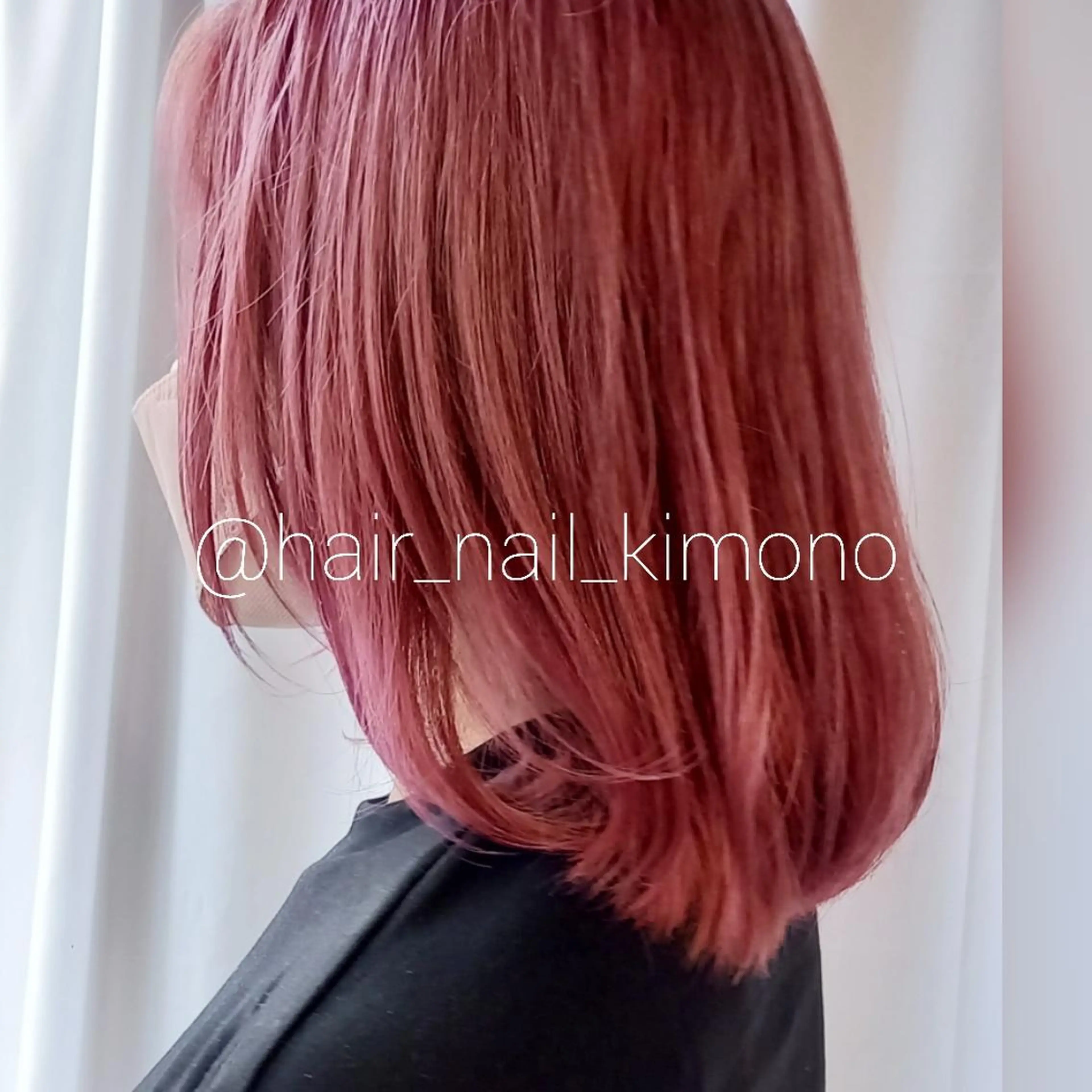 ミディアム カラー ピンクカラー EMANON 心斎橋所属・デザインカラー /aiのヘアスタイル