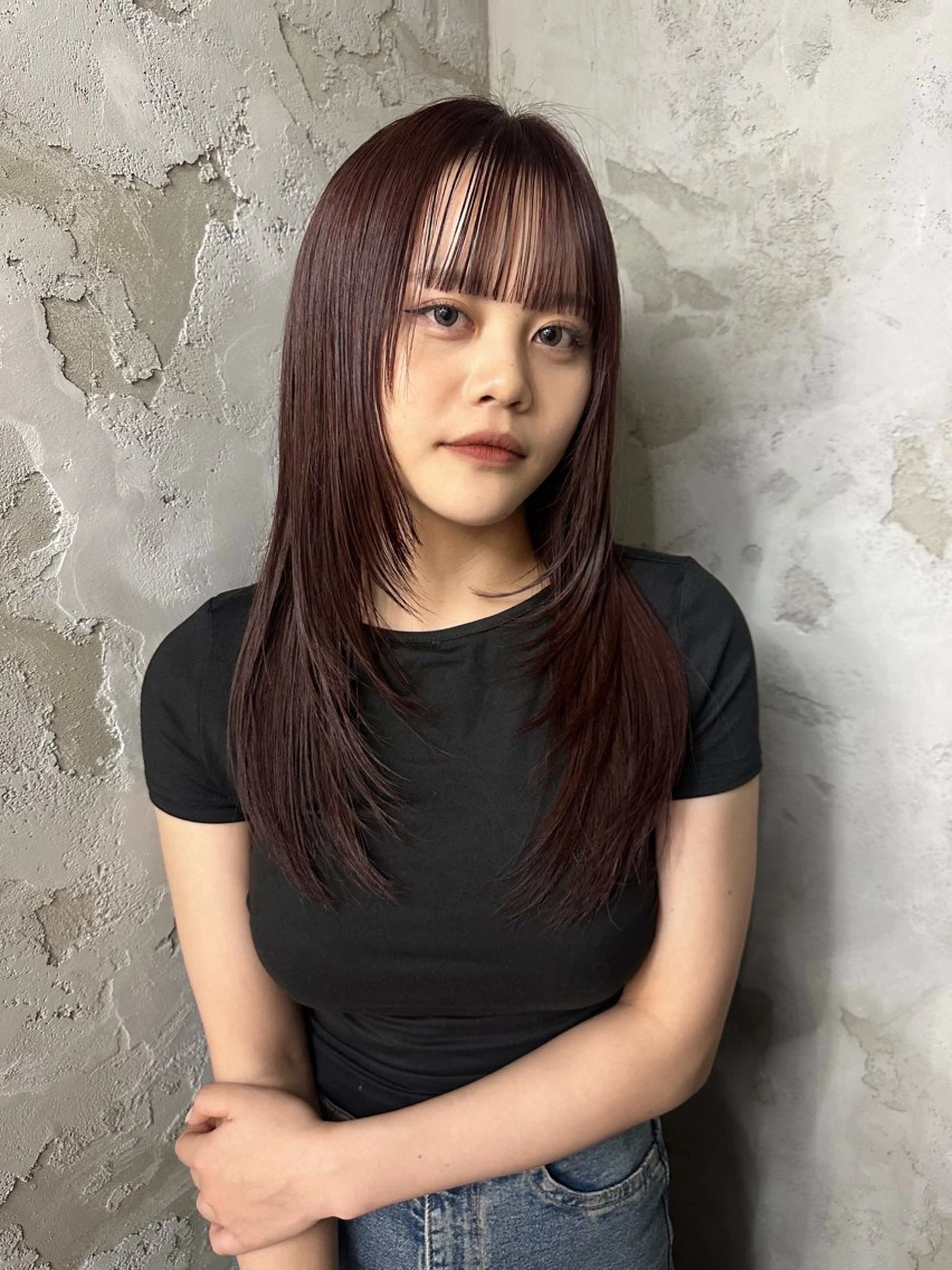 セミロング ヘアカラー Iwama momokaのヘアスタイル