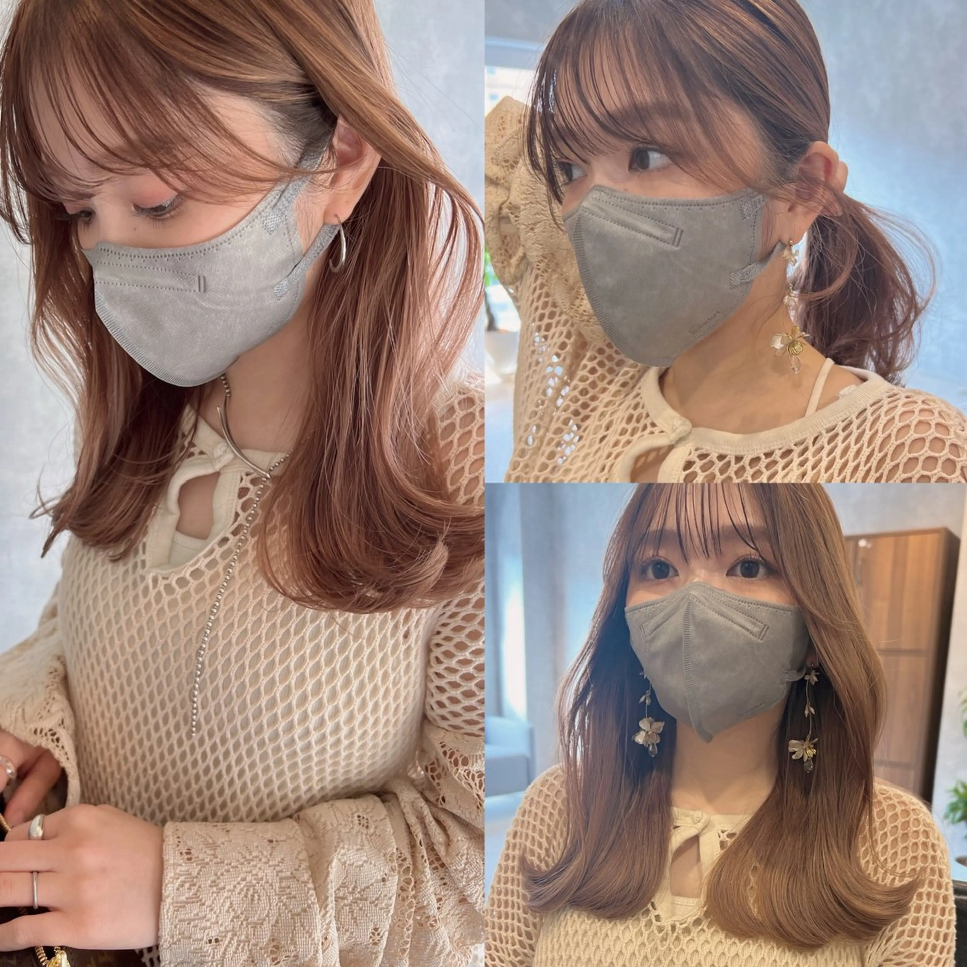 セミロング 顔周りカット 韓国モテhair🍑 momoのヘアスタイル
