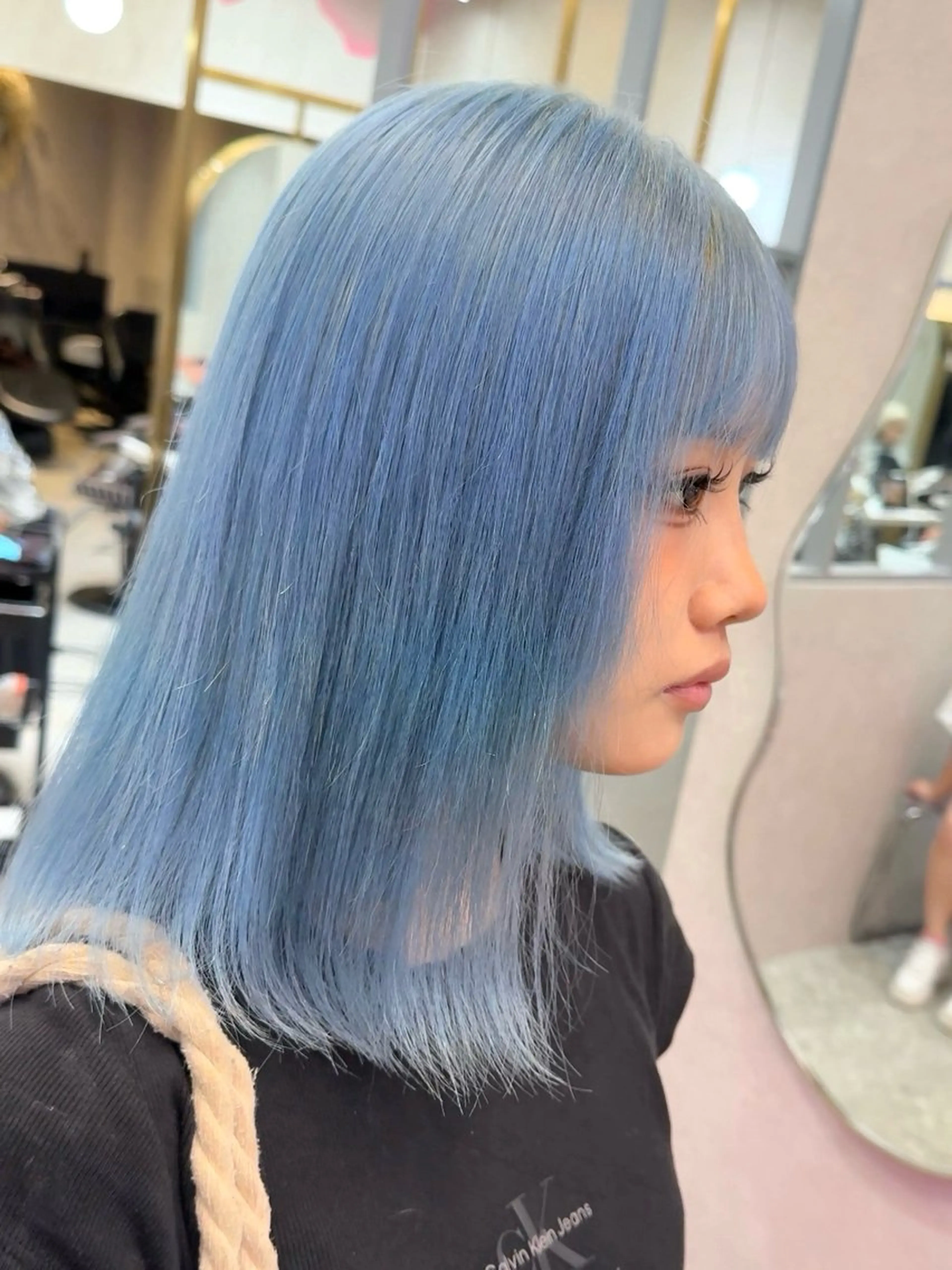 ミディアム カラー ヘアカラー トリートメント ヘッドスパ ヘアセット ケアブリーチ 韓国レイヤーKYONのヘアスタイル