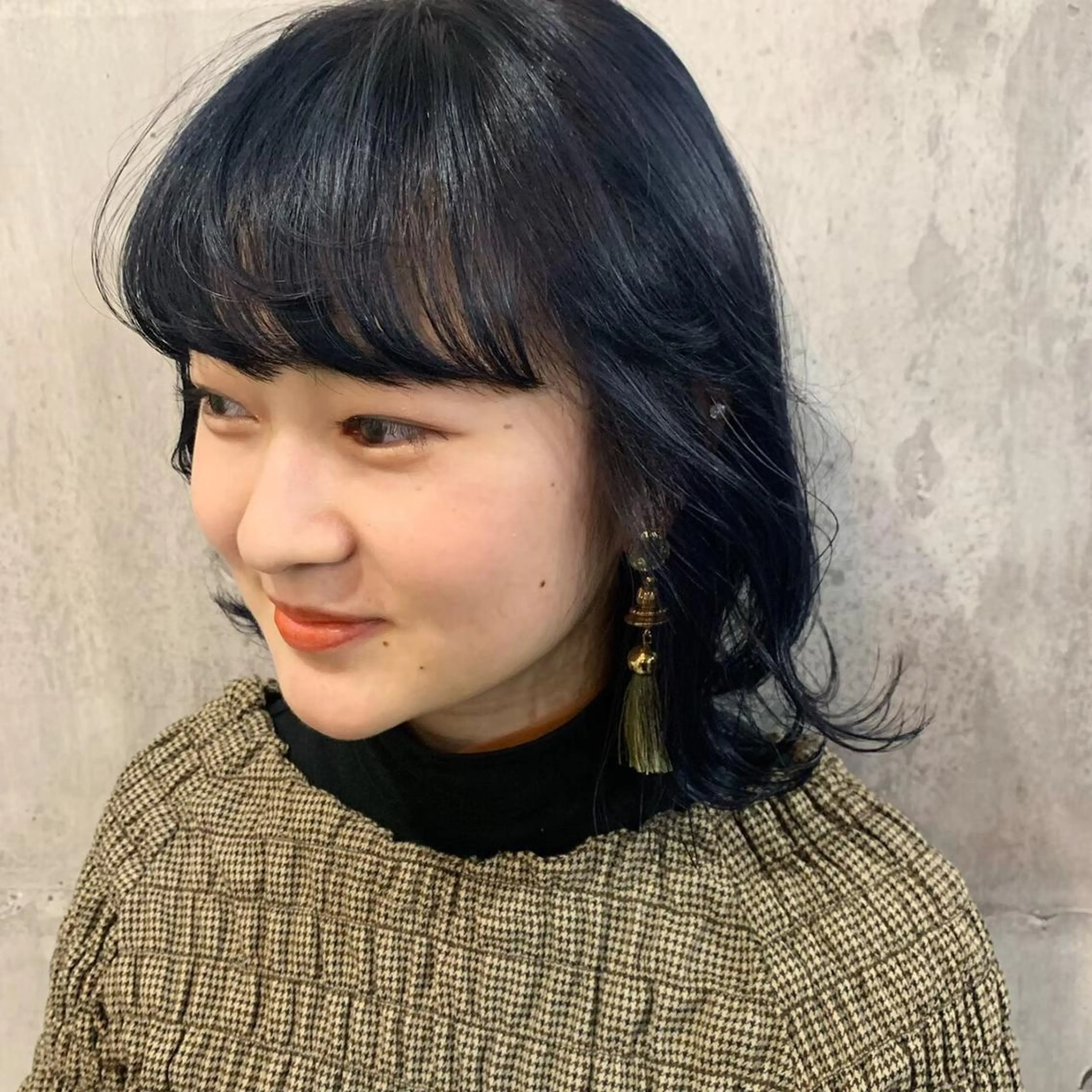 ミディアム カラー ヘアアレンジ キッズ アディクシーカラー バレイヤージュ ミストバング ベージュカラー 黒髪 髪質改善ケアカラー Eir梅田/中村のヘアスタイル