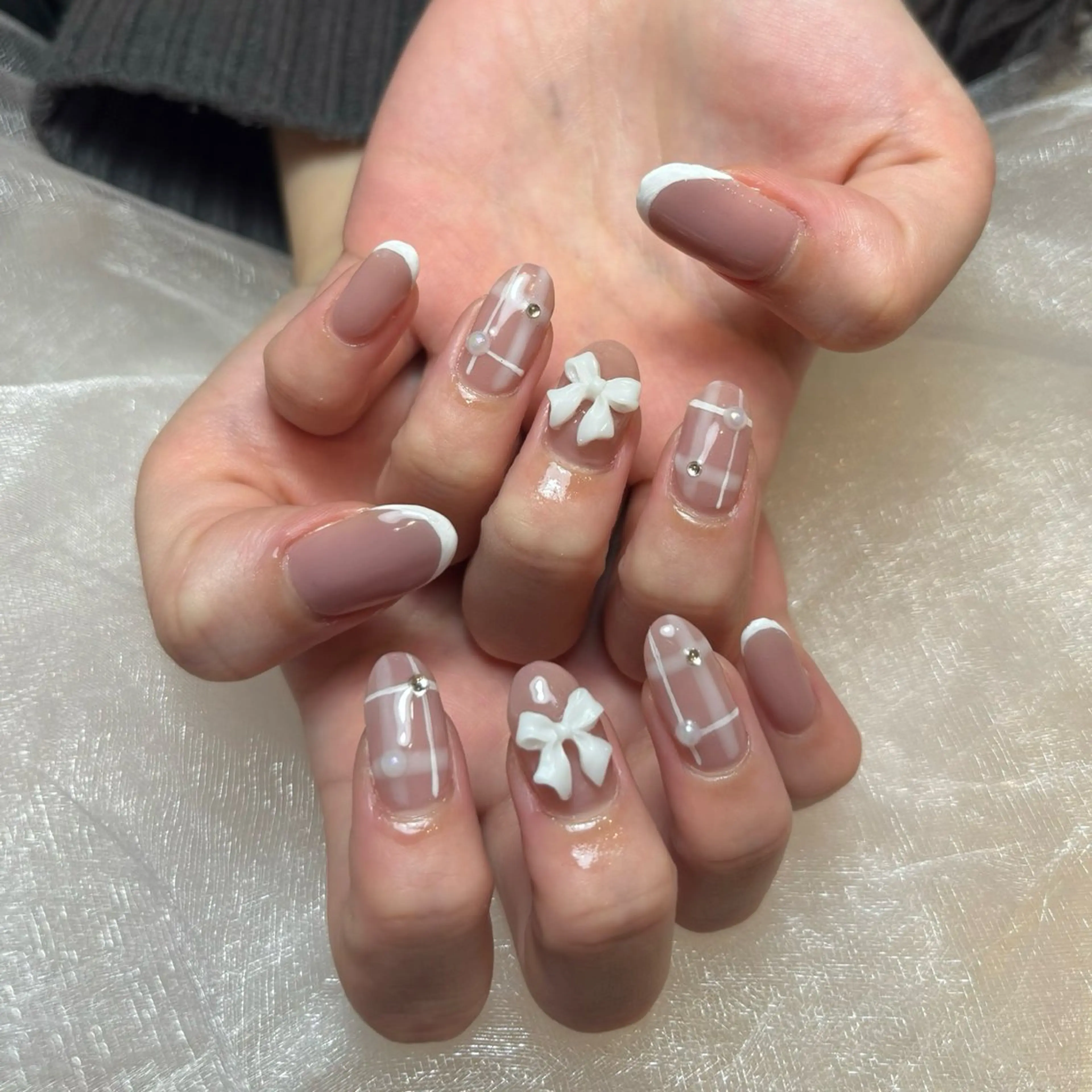 ネイル リボン ハンドネイル Lili nail所属・Lilibeauty salonのネイルデザイン