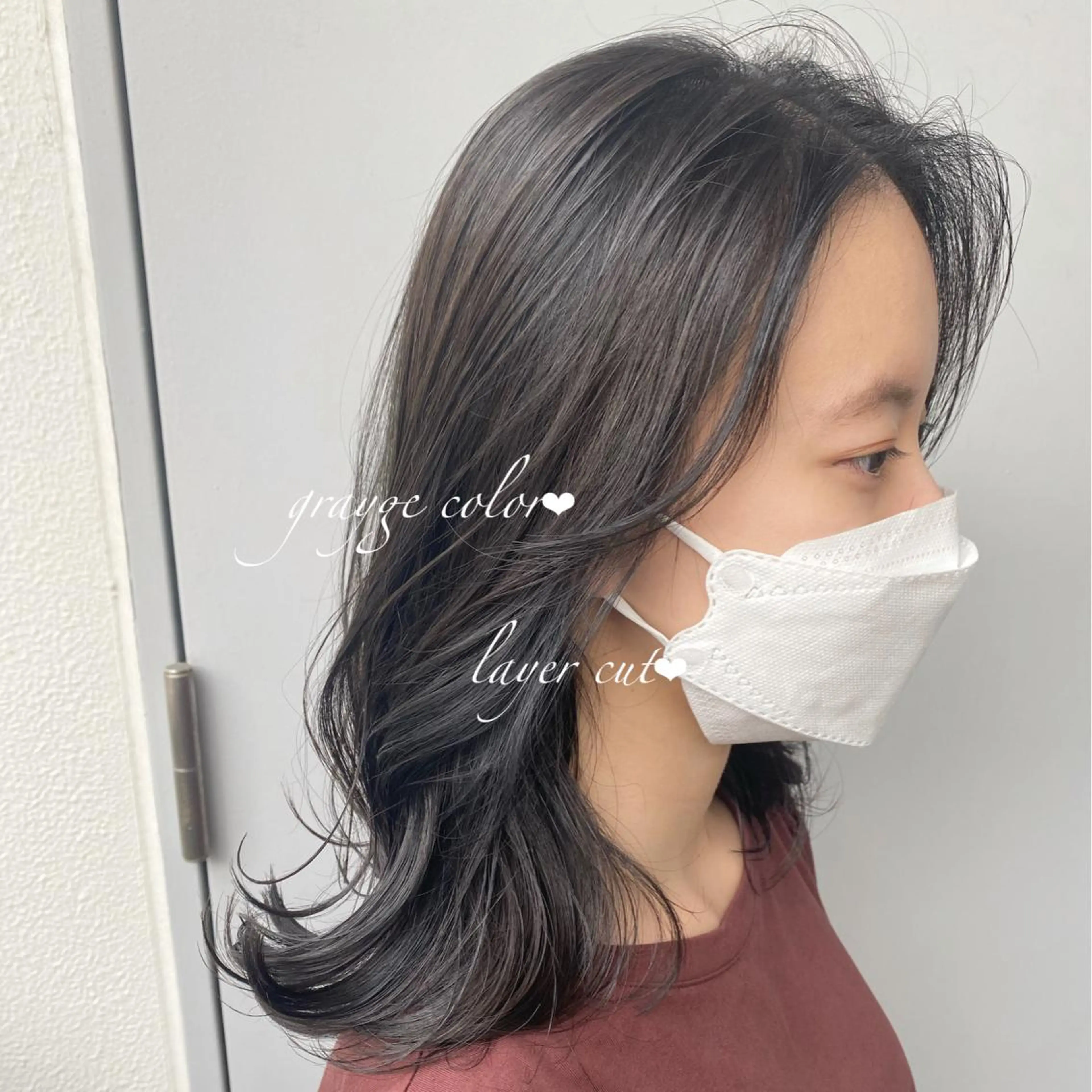 ミディアム ヘアアレンジ 顔まわりレイヤー レイヤーカット おくれ毛 Rene'所属・当日予約⭕️ JUNYAのヘアスタイル