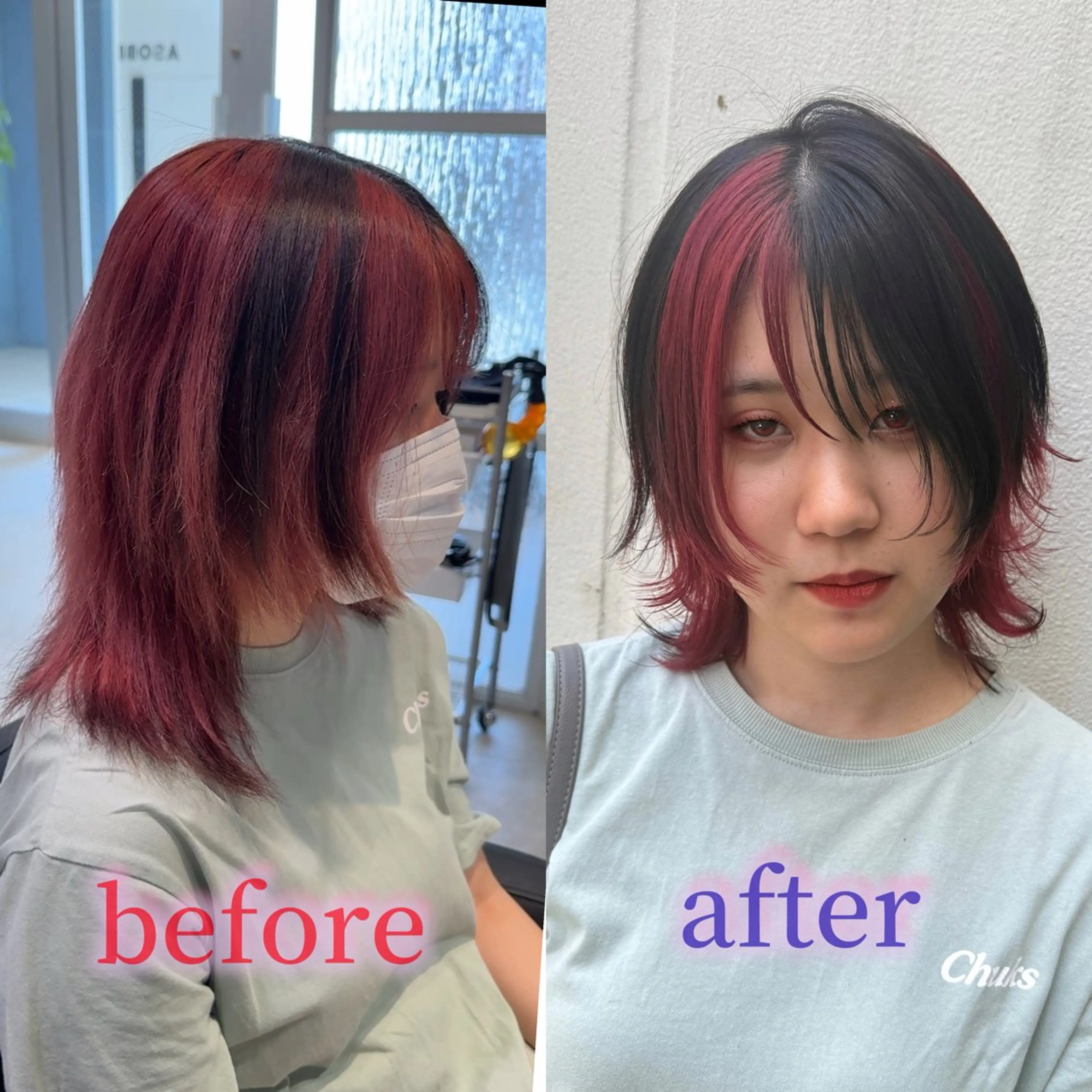 ミディアム カラー カット ヘアカラー トリートメント 🦋ブリーチ/カラー 専門Aya💖のヘアスタイル