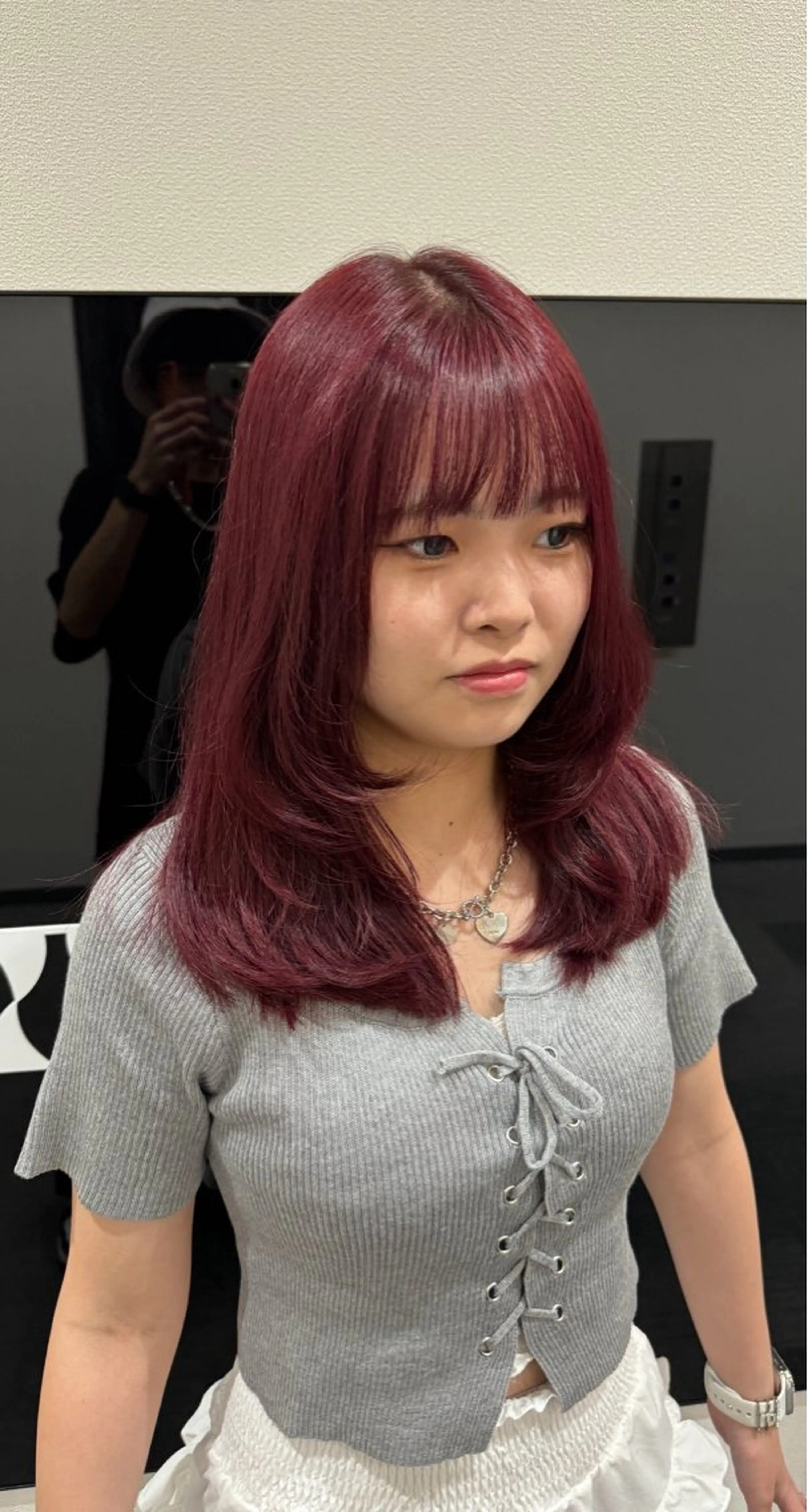 セミロング カット ヘアカラー ︎🌟韓国レイヤー 北田陸斗🫧のヘアスタイル