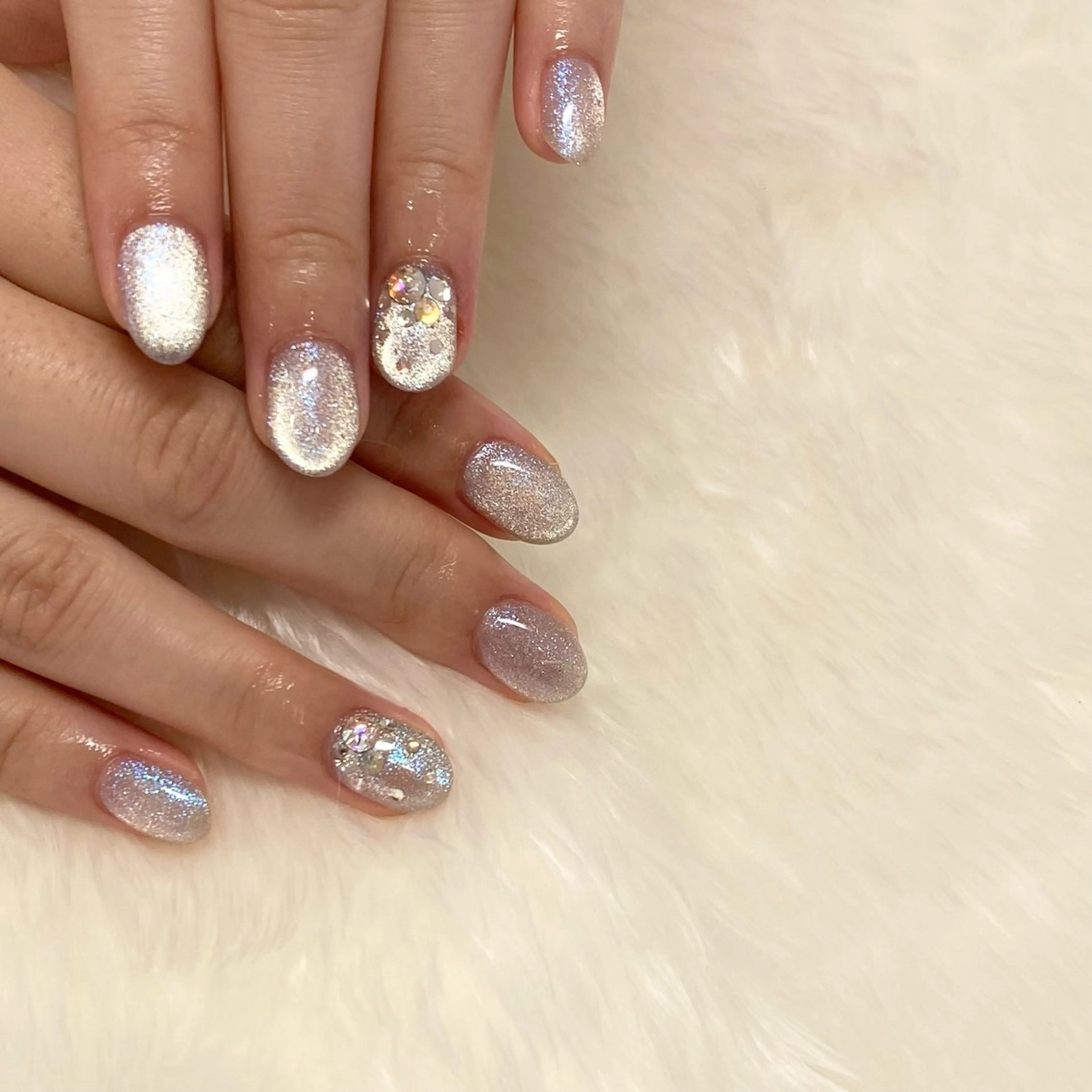 ネイル 氷ネイル・うるうるネイル マグネットネイル オフィスネイル Nailsalon Merci所属・Merci momoのネイルデザイン