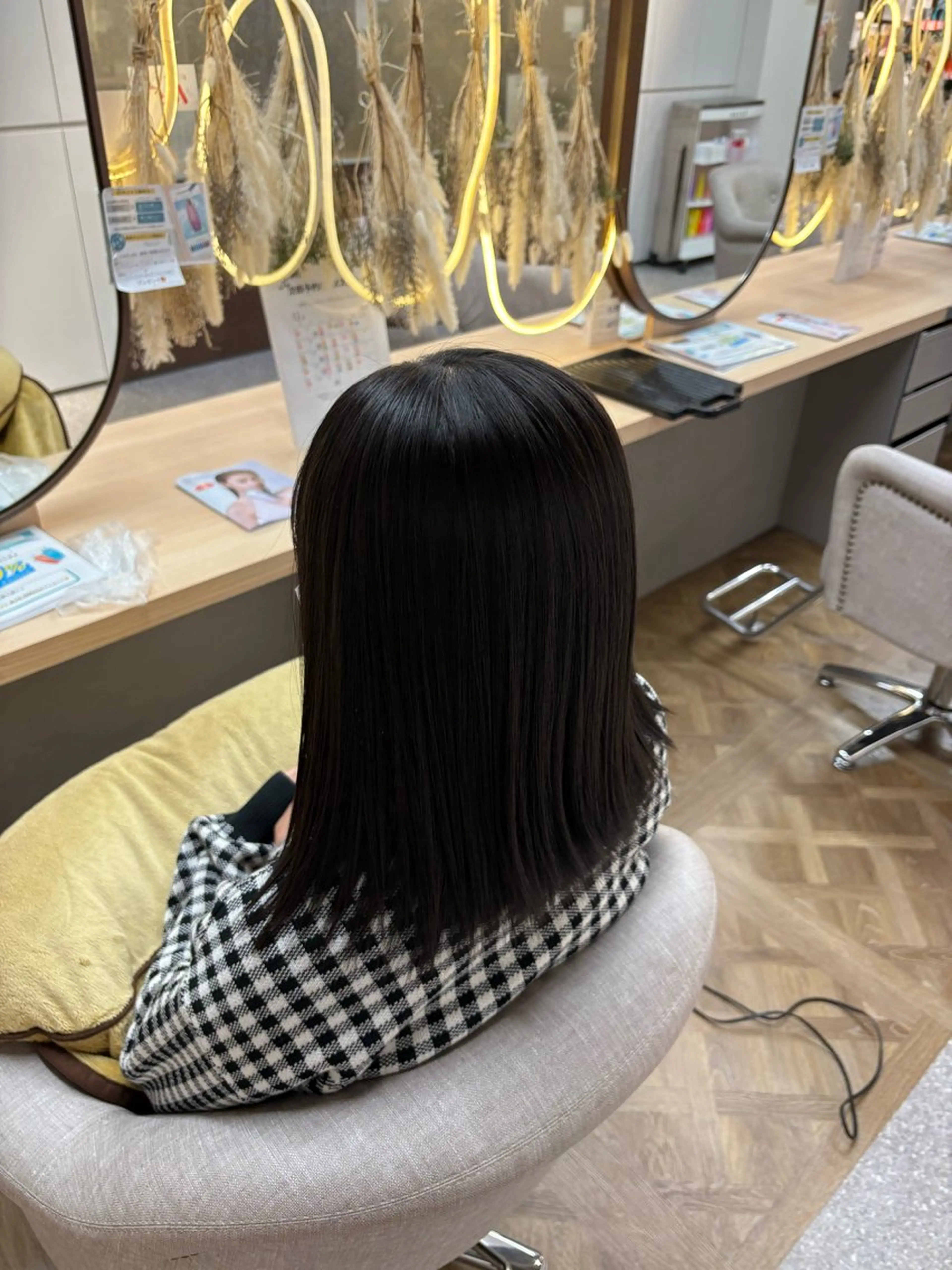 セミロング パーマ 縮毛矯正 あいり 福岡美容師のヘアスタイル