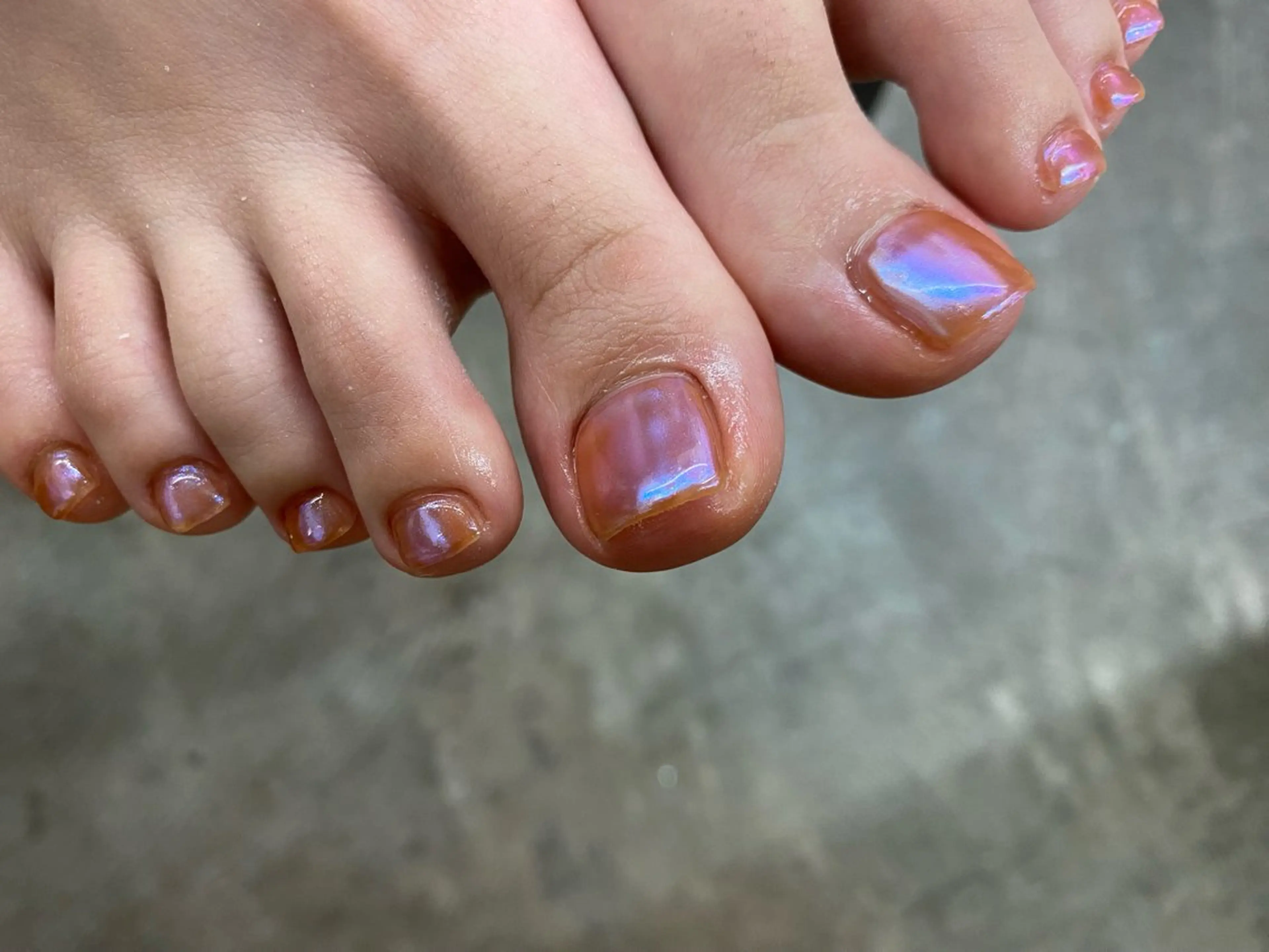 ネイル ブルー ワンカラーネイル オレンジ nable.所属・望月 実莉のネイルデザイン