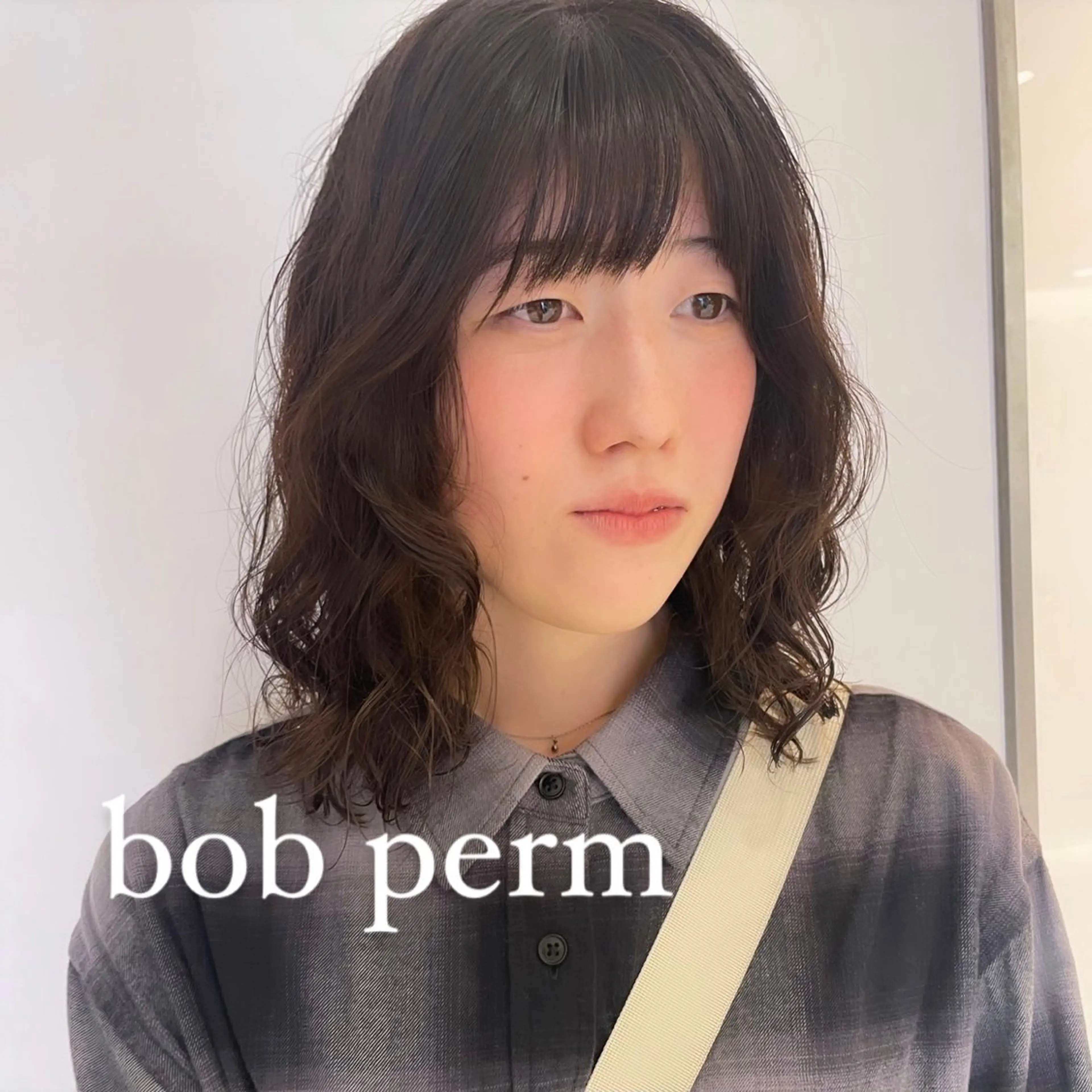 ミディアム パーマ ボブパーマ ♡ヨシカワハナコのヘアスタイル
