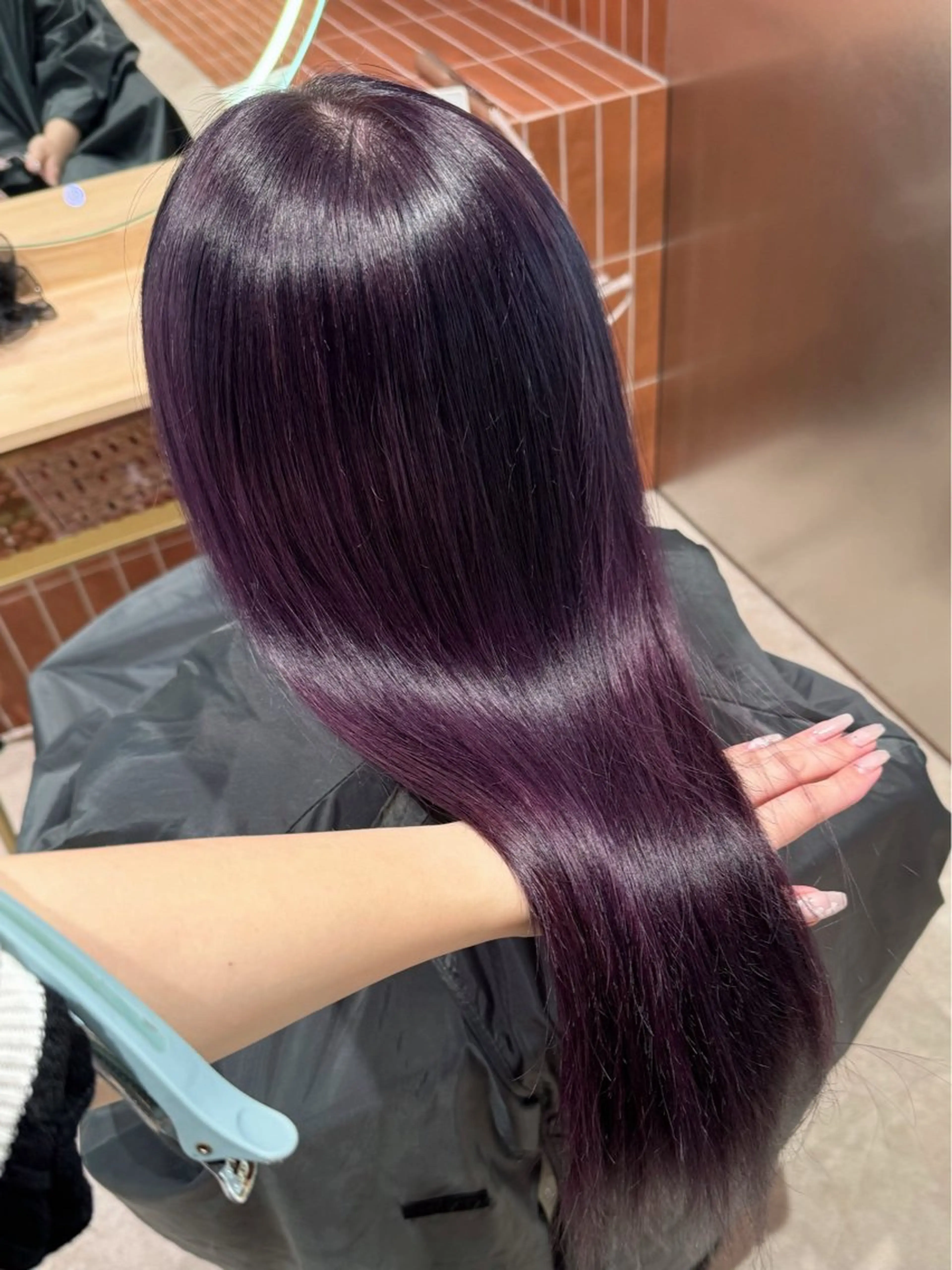ロング カラー ブリーチ ケアブリーチ ディープラベンダー デザインカラー ダブルカラー ヘアカラー トリートメント designcolo r/似合わせNOKAのヘアスタイル