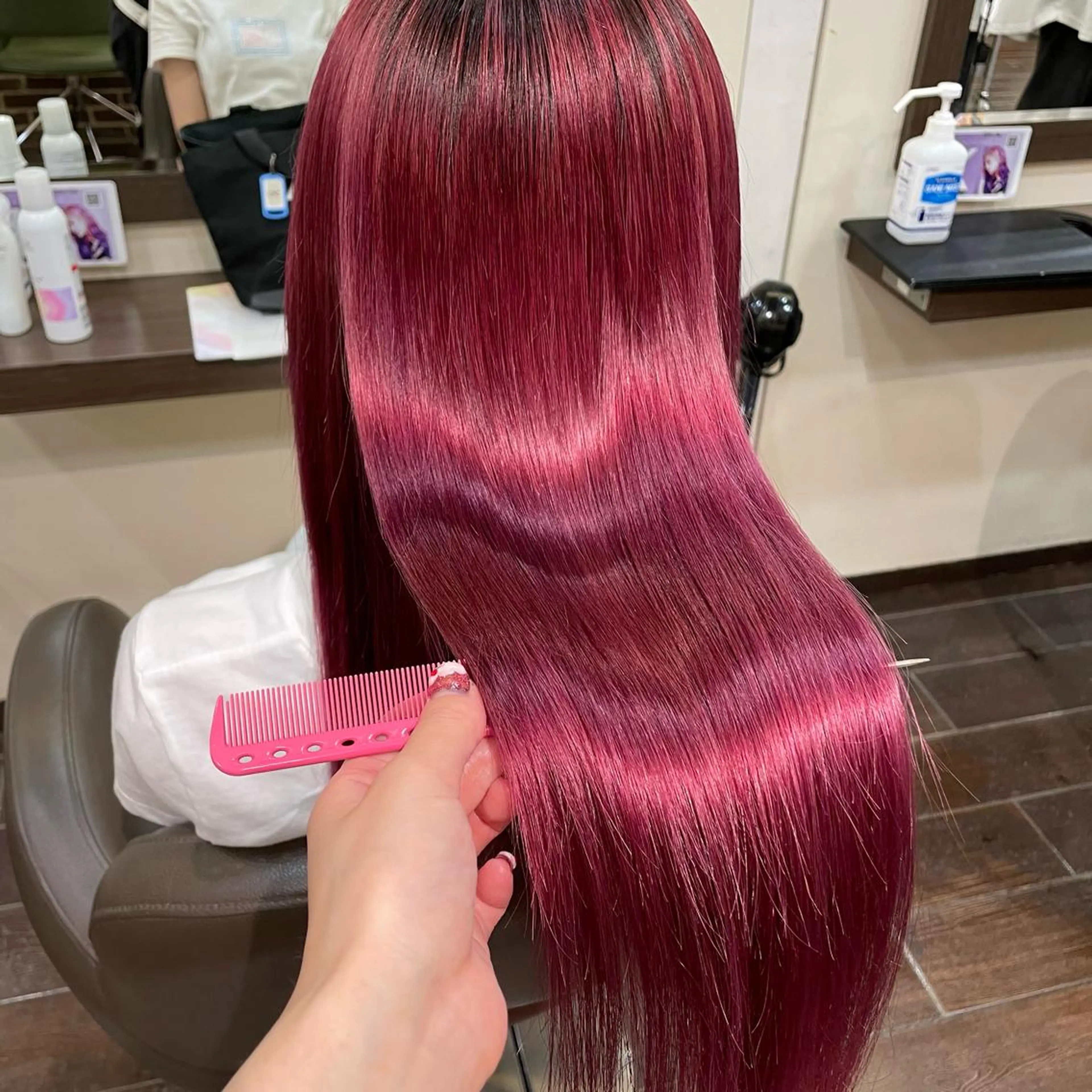 ロング カラー ダブルカラー ピンクカラー レッドカラー メンズ/艶髪/カラー サクラ🌸のヘアスタイル