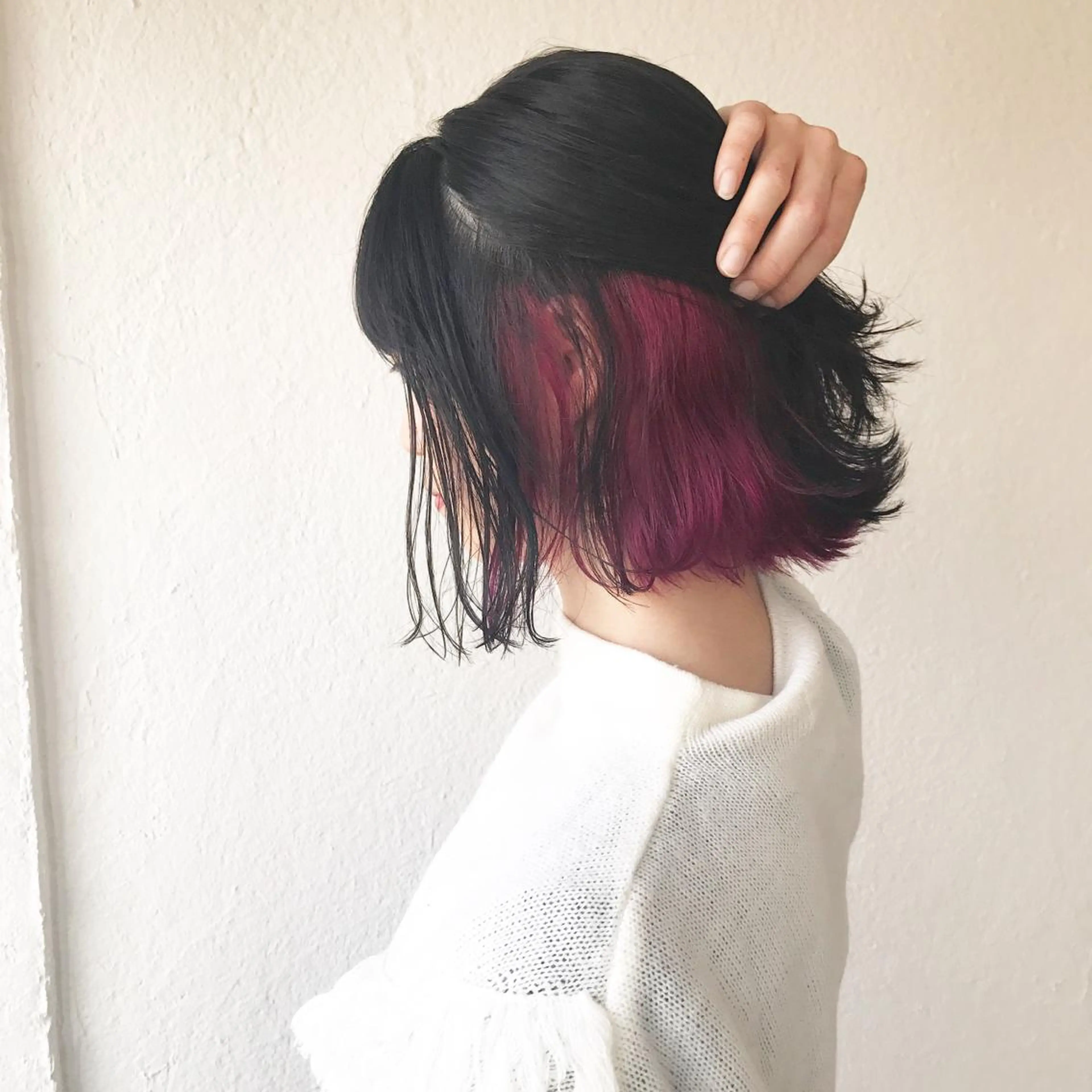 ミディアム カラー インナーカラー ピンクカラー ヘアカラー 入江 志穂のヘアスタイル