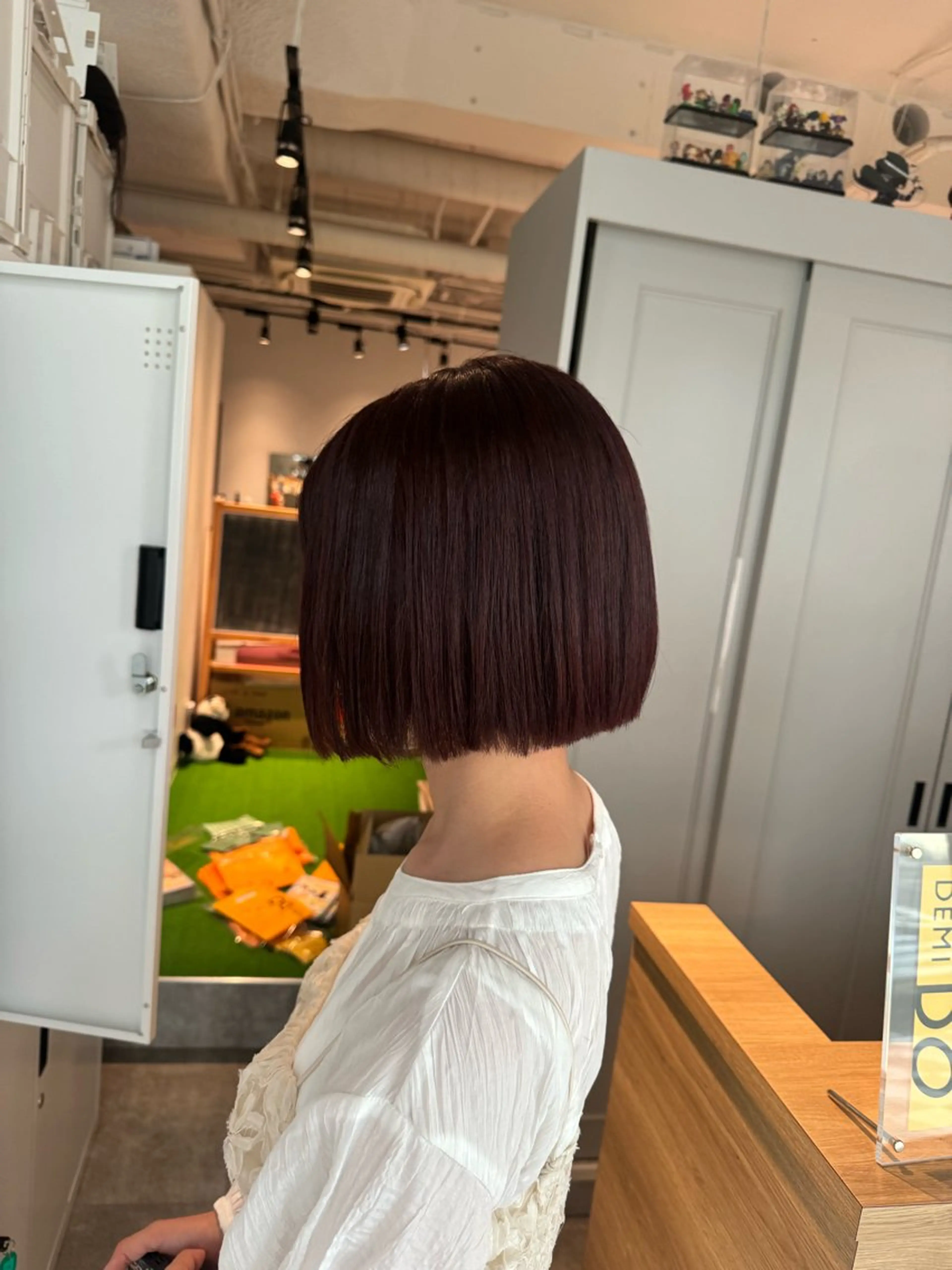ショート カラー ブラウンカラー ピンクカラー ピンクブラウン ボブ カット ヘアカラー トリートメント オスズ 🎀´-のヘアスタイル