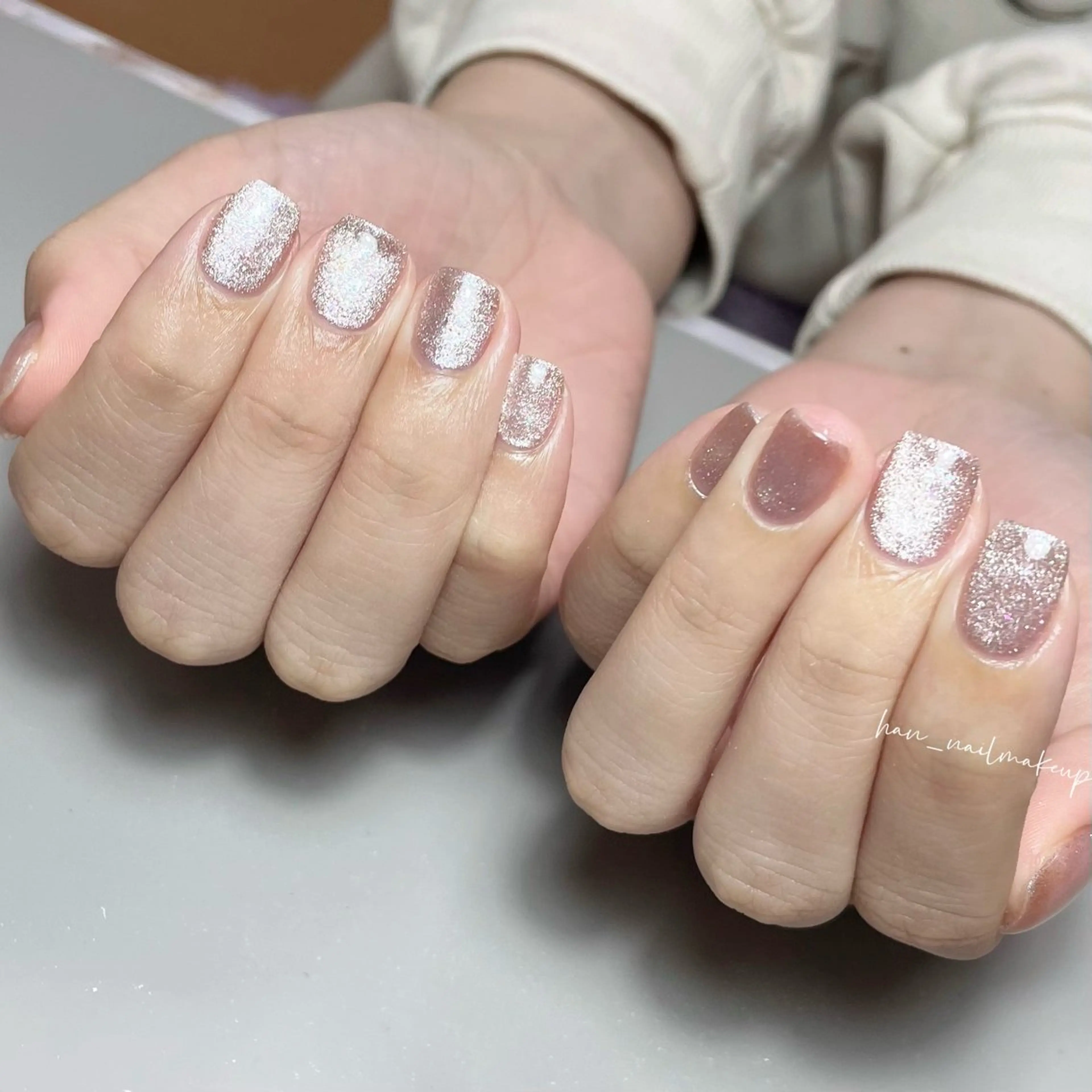 ネイル キラキラネイル ラメ(グリッター) マグネットネイル ハンドネイル Han Nail 【y&m】のネイルデザイン