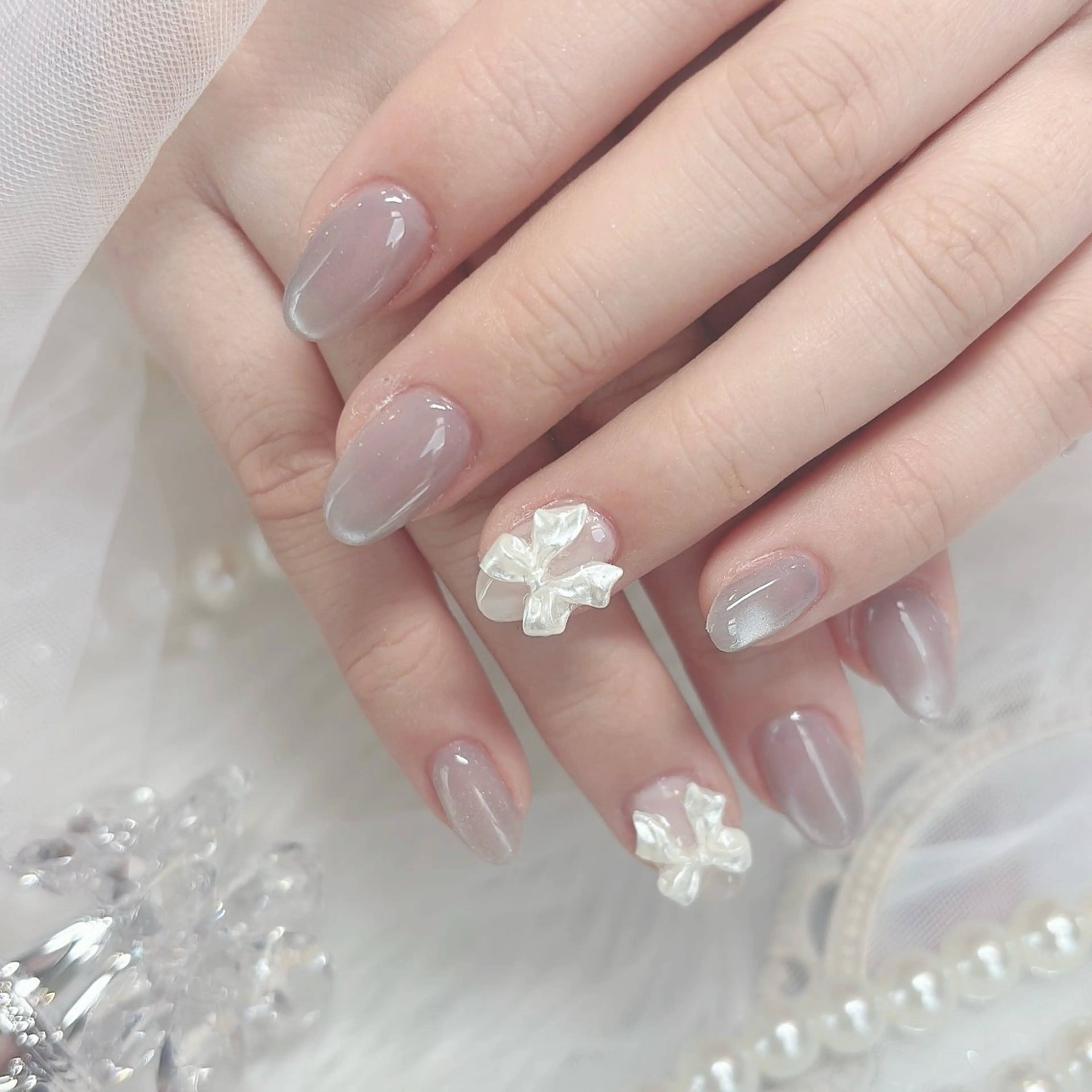 ネイル 水色 マグネットネイル ハンドネイル aba nail ♡ akuaのネイルデザイン