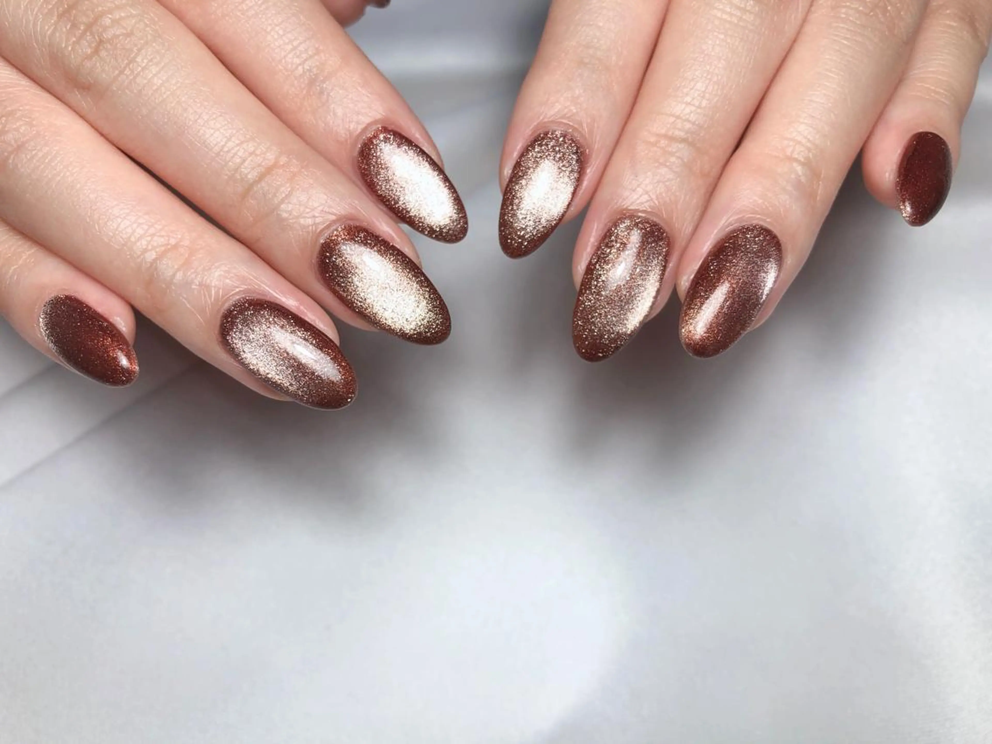 ネイル ブラウン マグネットネイル ハンドネイル nail heron所属・saki_ nail heronのその他イメージ