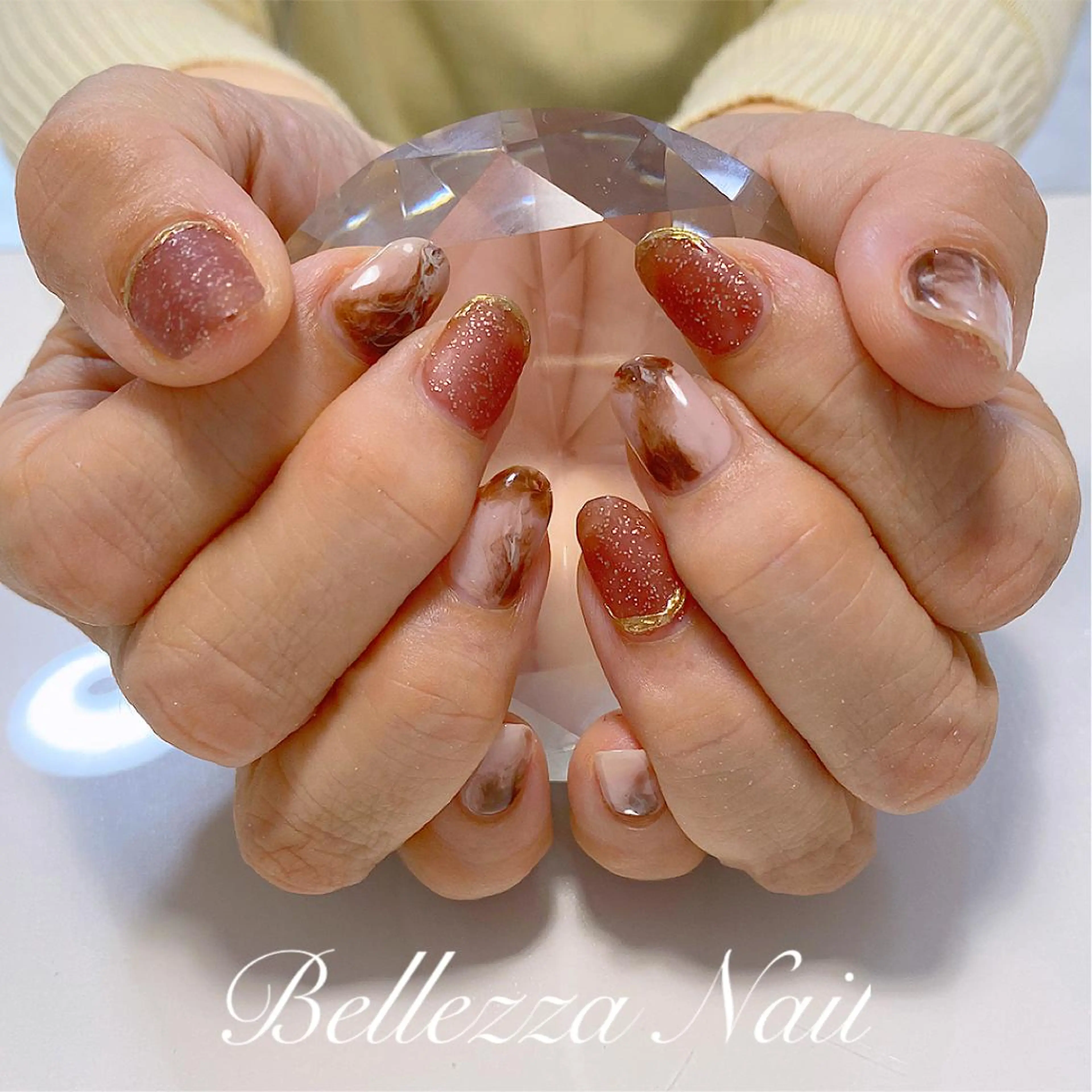 ネイル アートネイル 大理石ネイル(マーブル) マットネイル Bellezza Nailのネイルデザイン
