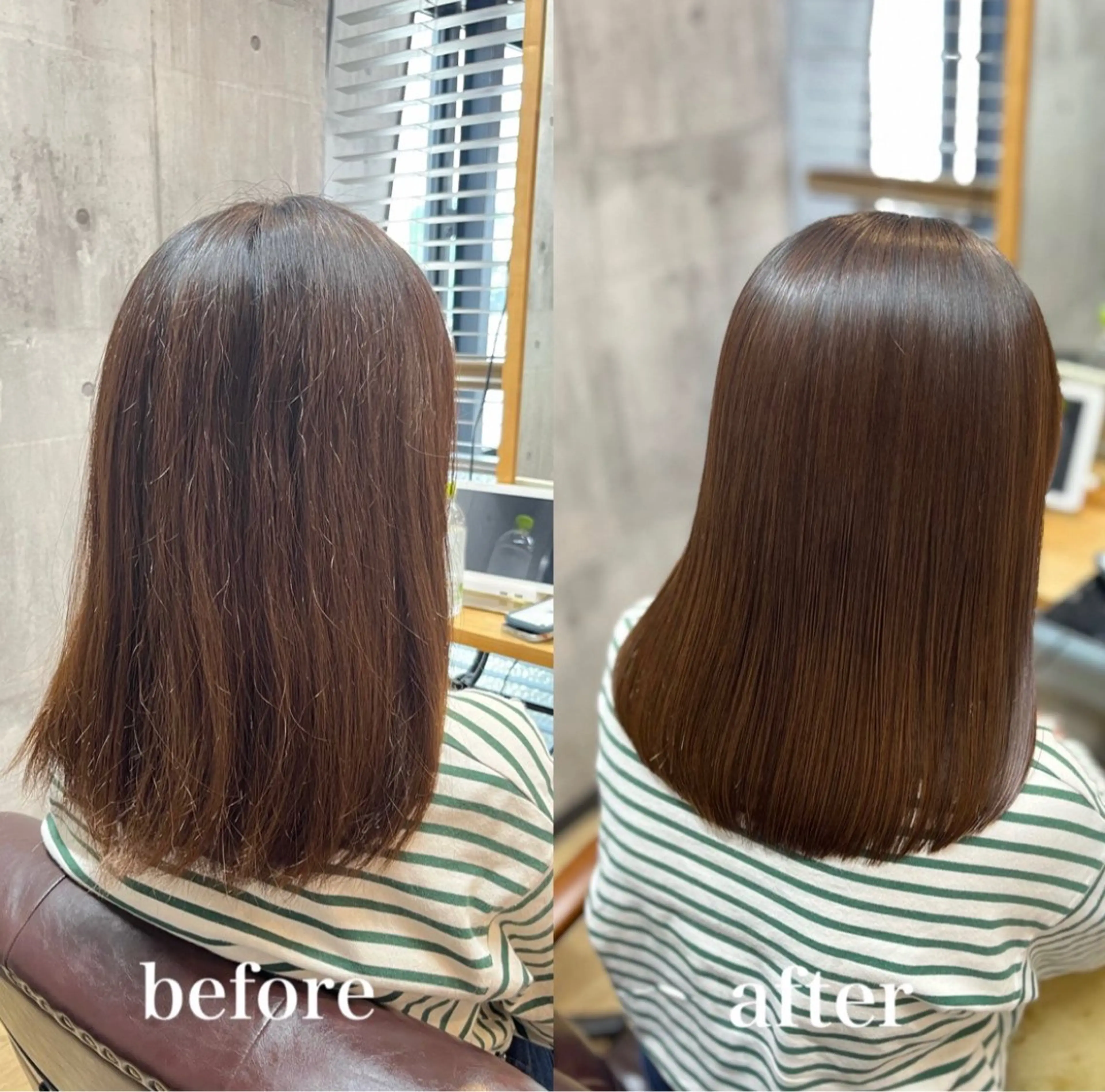 セミロング カット 縮毛矯正 トリートメント 艶髪🌈ムラカミ サキのヘアスタイル