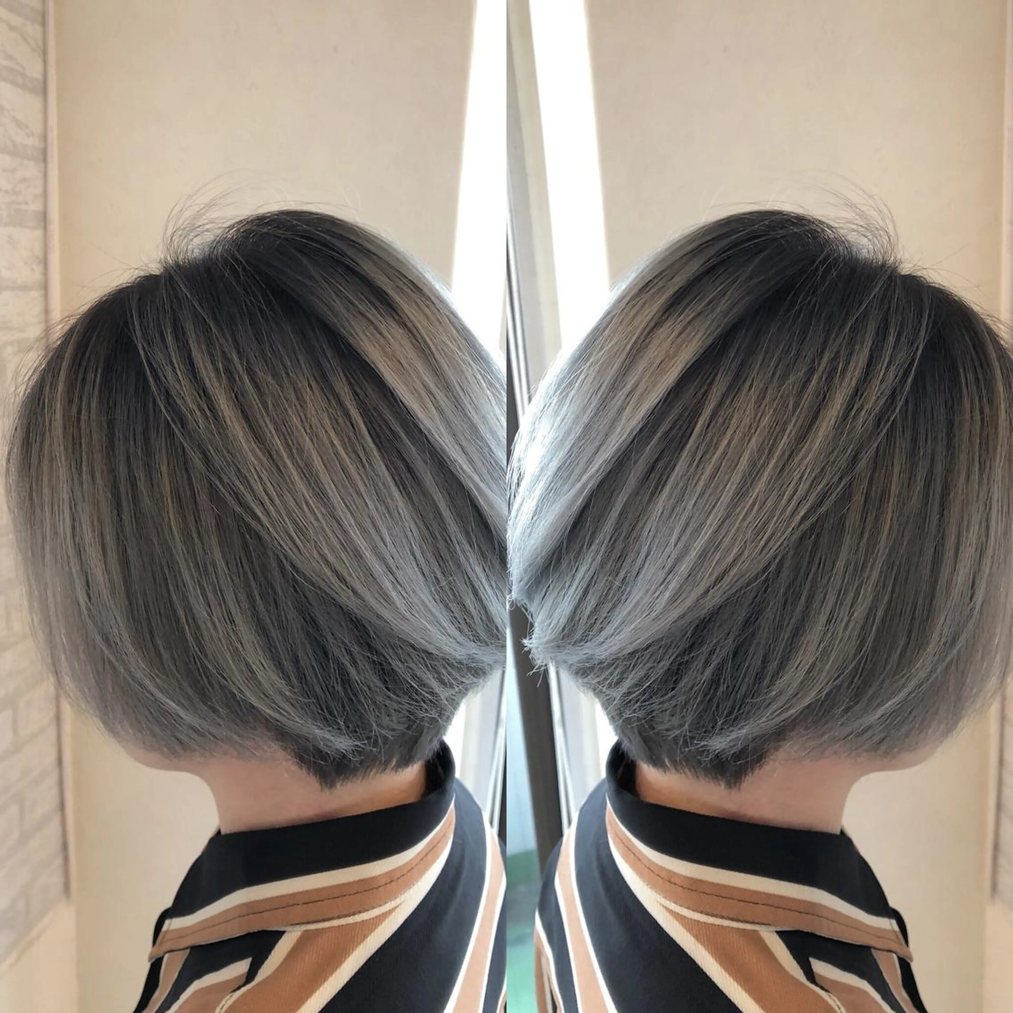 ショート カラー シルバー ショートヘア カット ヘアカラー トリートメント JIL BLAN 京都のヘアスタイル