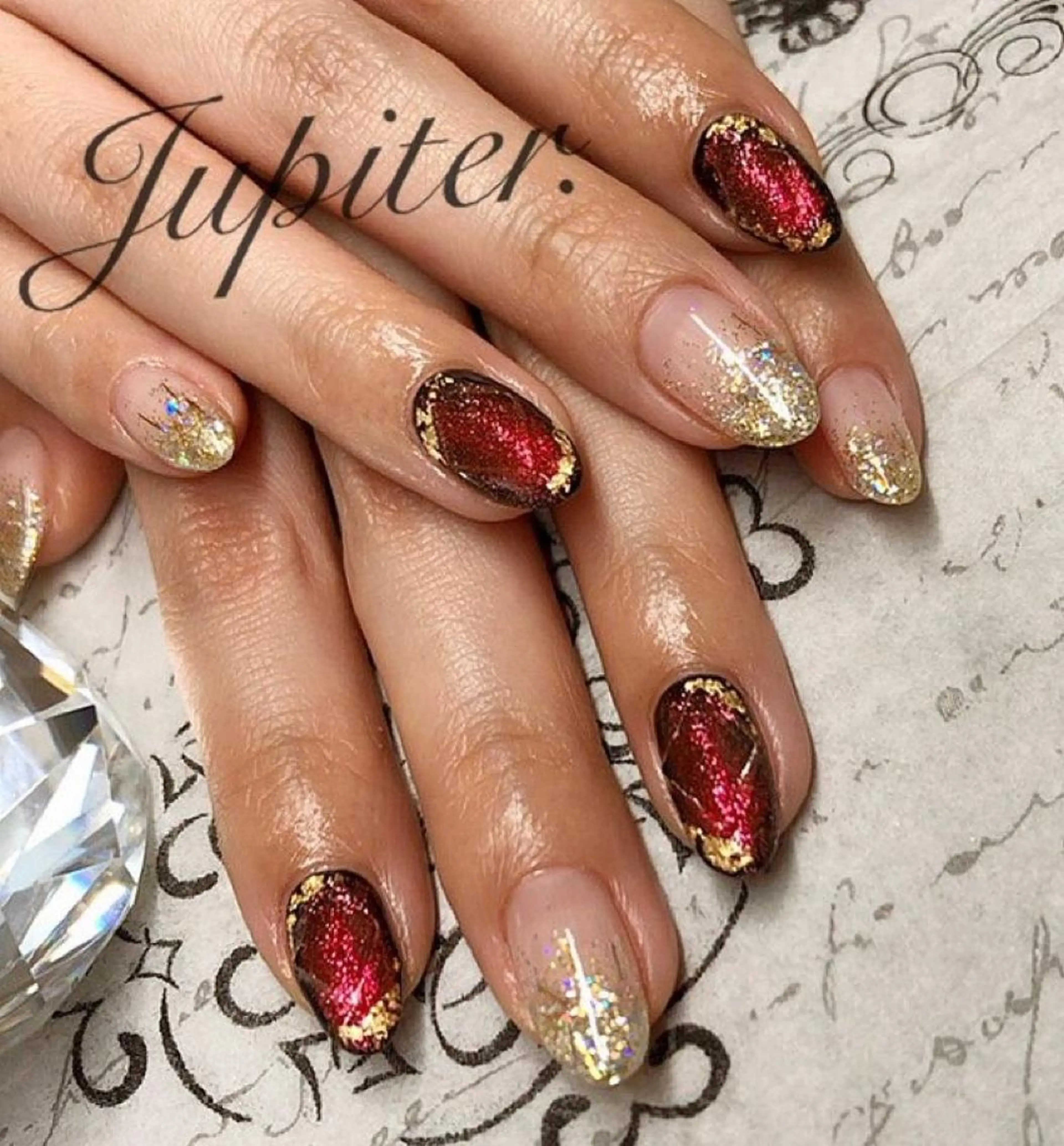 ネイル グラデーション ラメ(グリッター) ラメグラデーション ハンドネイル PrivateSalon Jupiter所属・Jupiter .のネイルデザイン