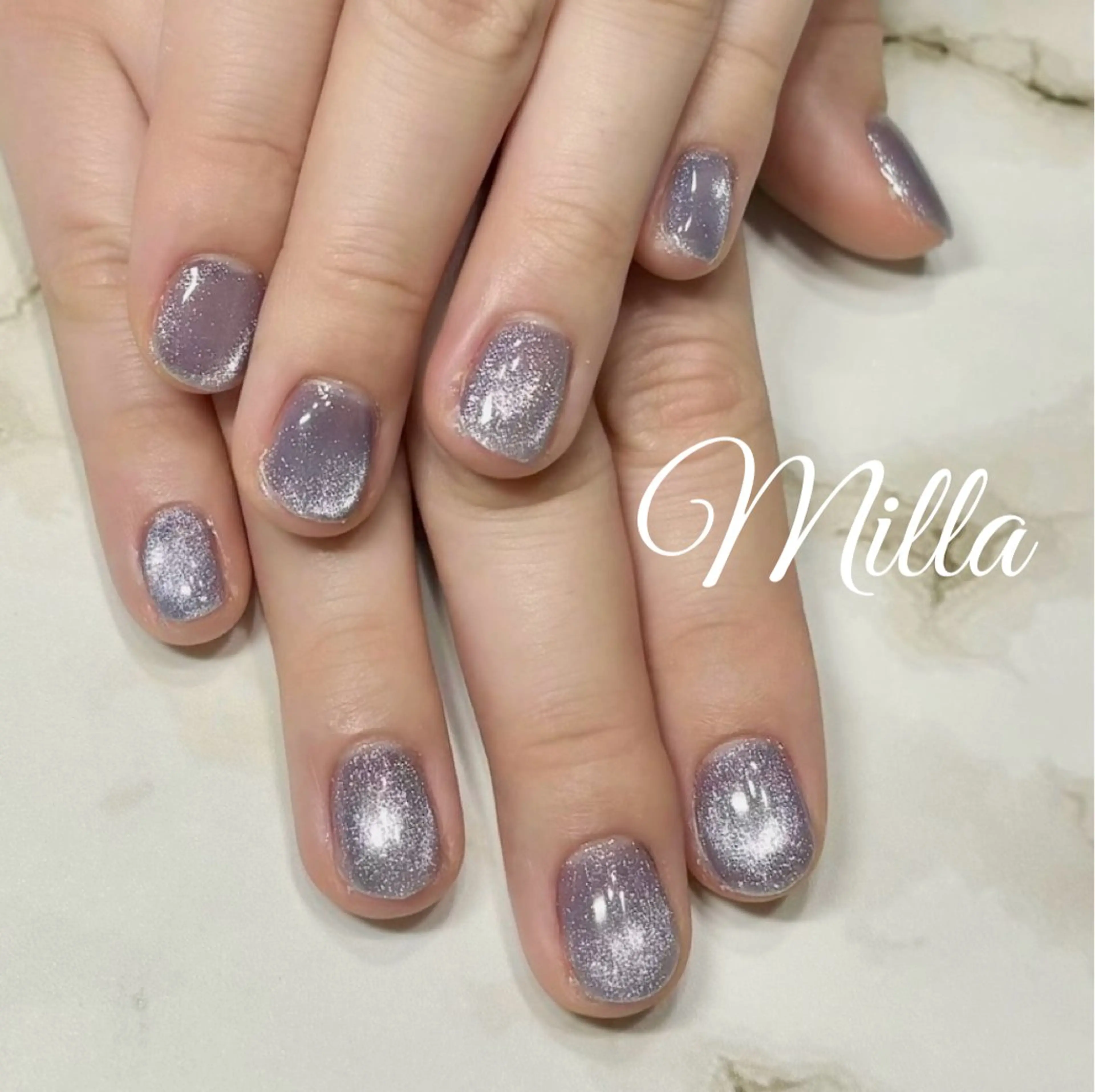 ネイル ブルー マグネットネイル Nail Salon Milla / ミラのネイルデザイン