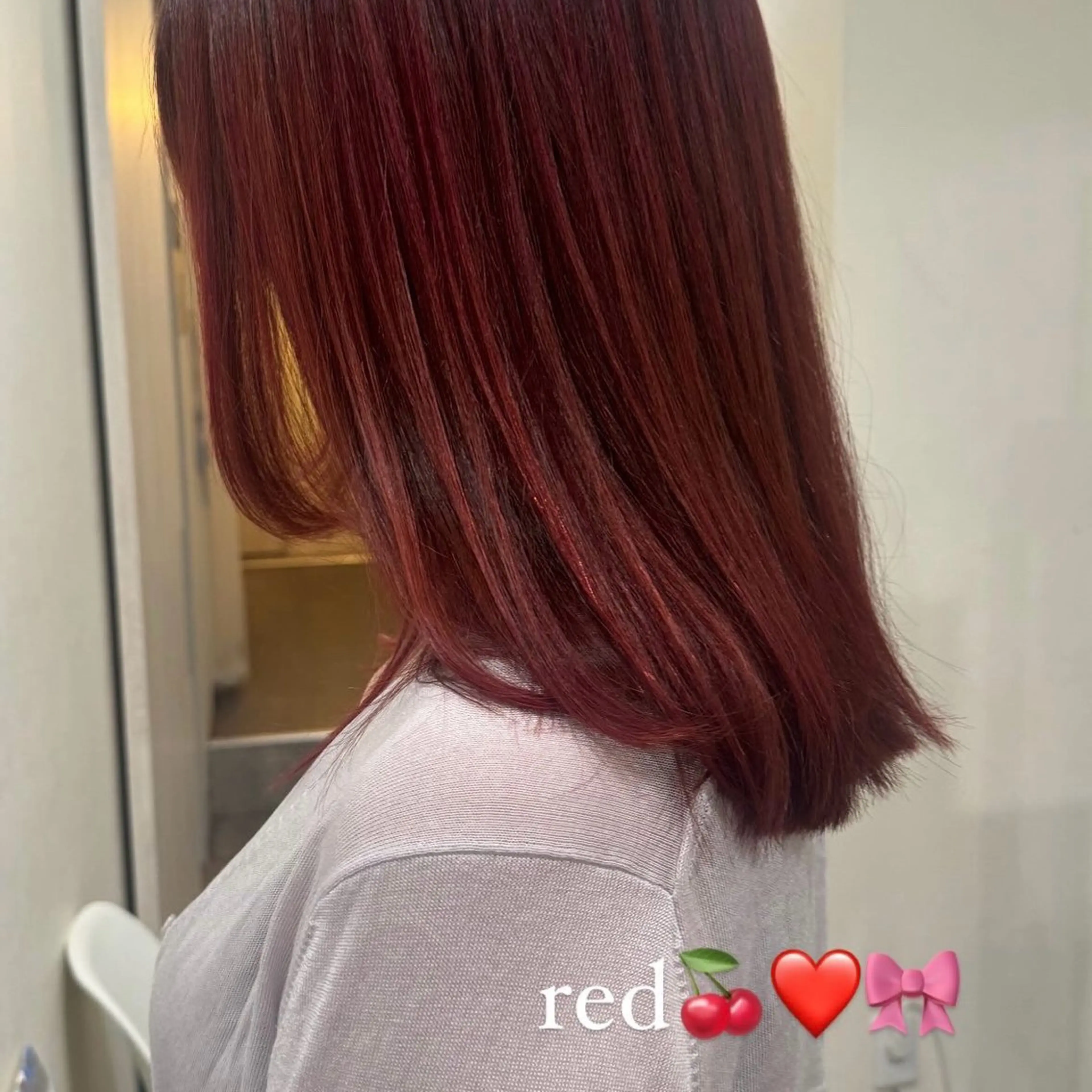 ミディアム カラー ブリーチ ブリーチなしカラー レッドカラー Fuu.by lupine所属・12日空きあり 🌟misatoのヘアスタイル