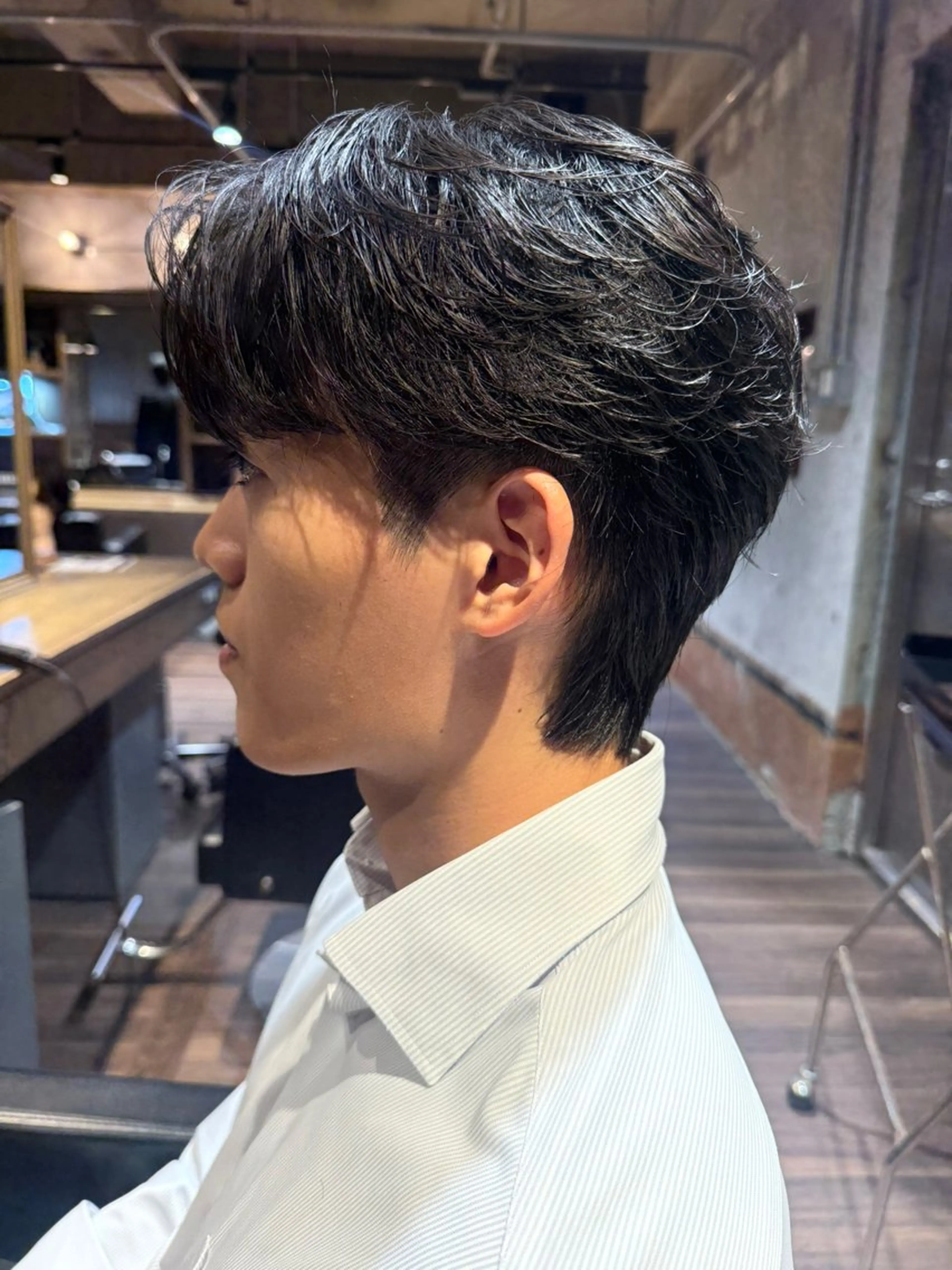 ショート パーマ メンズ センターパート メンズパーマ ニュアンスパーマ カット パーマ メンズ/佐藤 恒輝のヘアスタイル