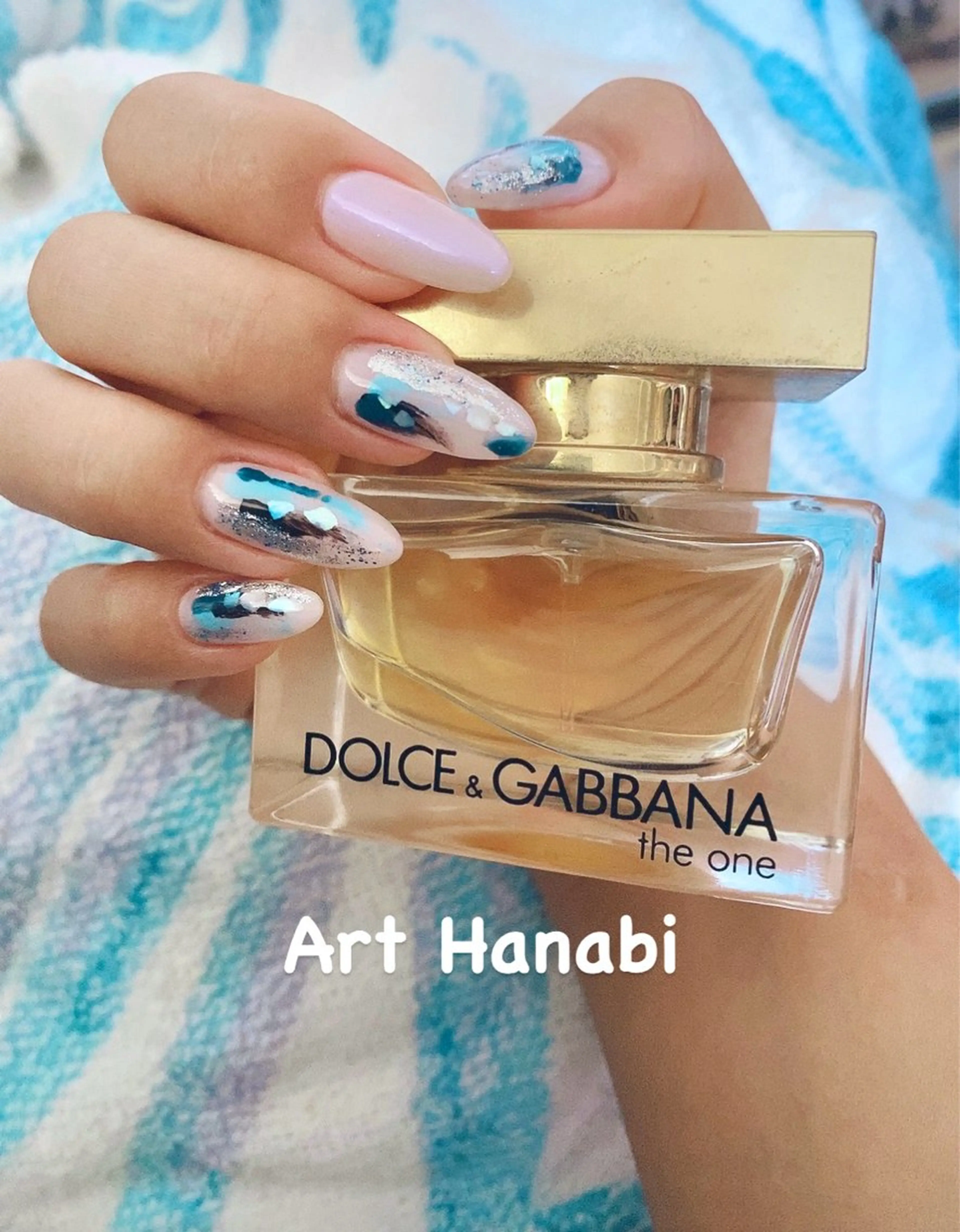 ネイル ブルー ニュアンスネイル ピンク 春ネイル Art Hanabi所属・Art Hanabi ミリのネイルデザイン