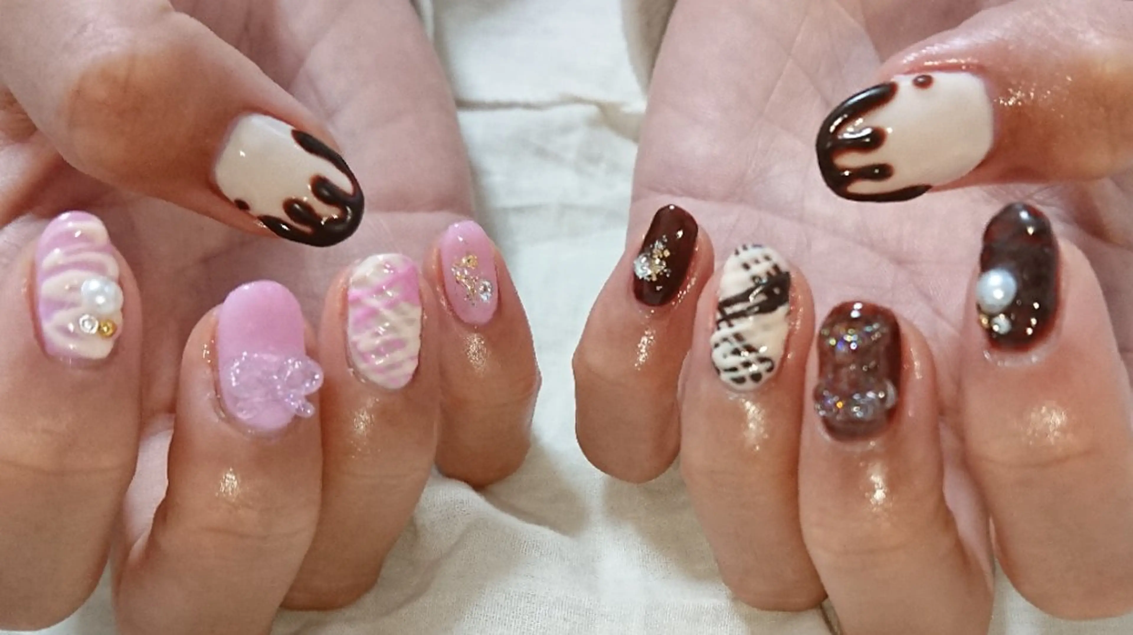 ネイル バレンタイン ハンドネイル shellnail さなえのネイルデザイン