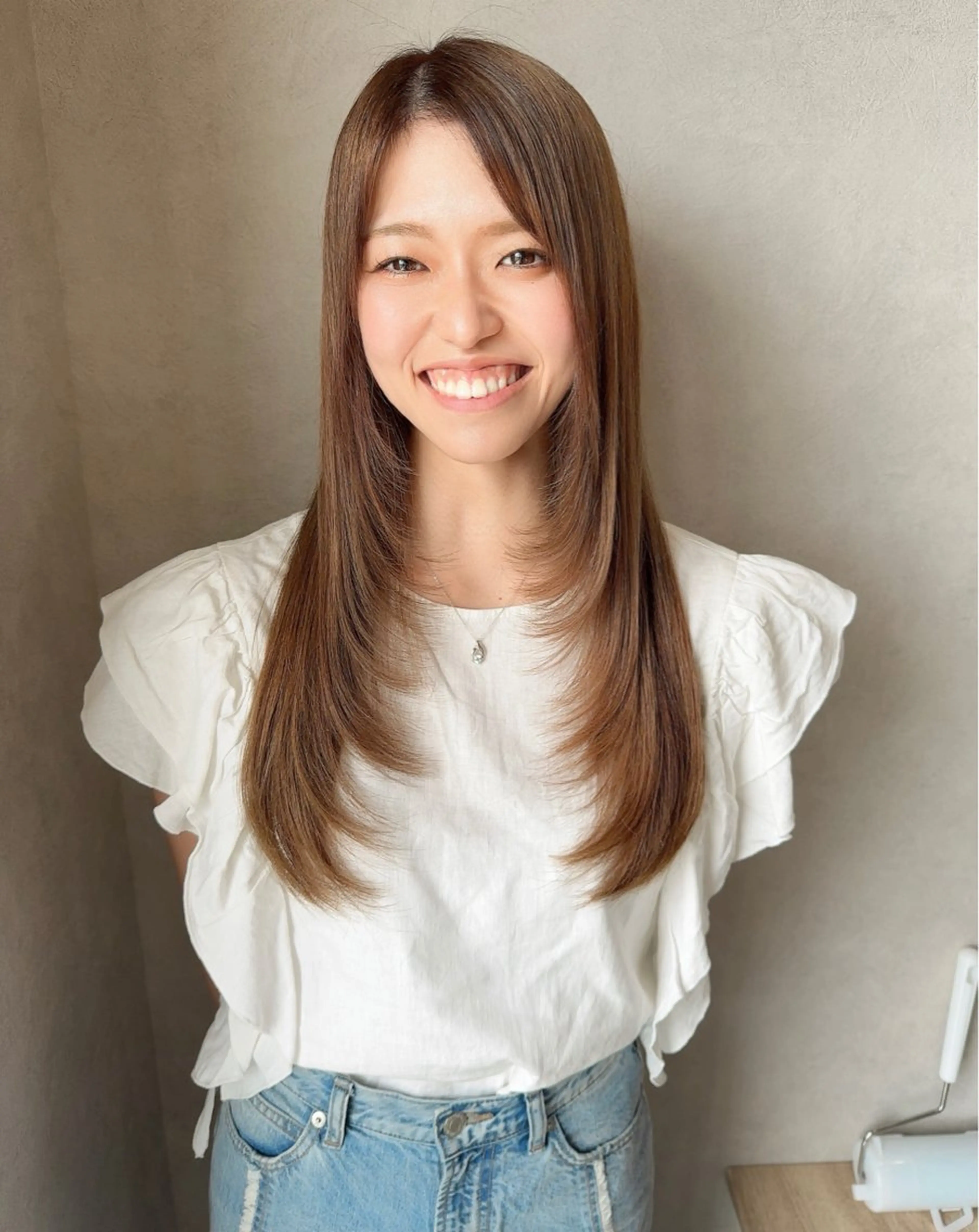 ロング ハイレイヤー レイヤーカット 𝑭𝒖𝒌𝒂🩶 モテ髪×透明感カラーのヘアスタイル