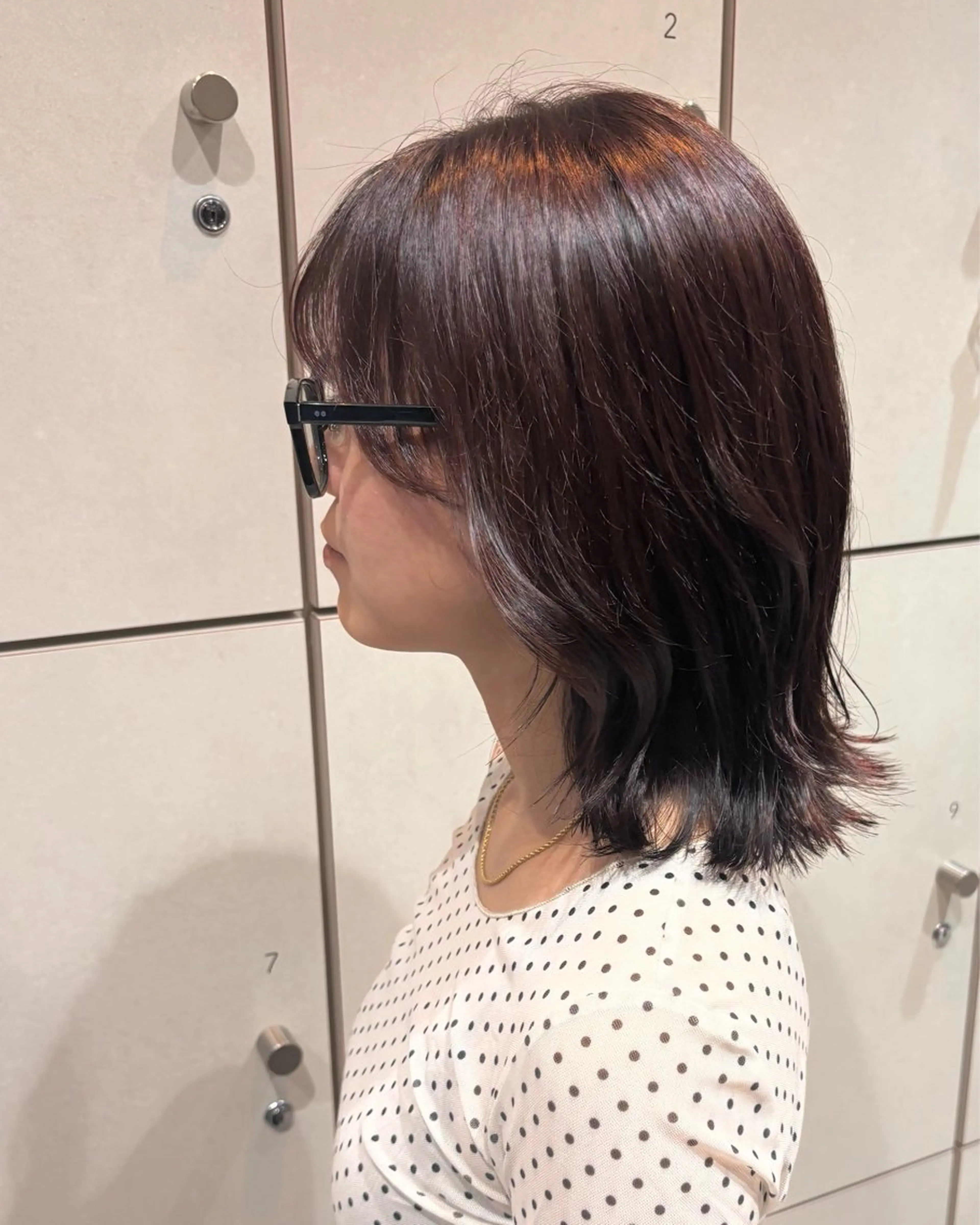 ミディアム カラー ブラウンカラー レッドカラー カット ヘアカラー ボブ/パーマ/金田 夏葵のヘアスタイル