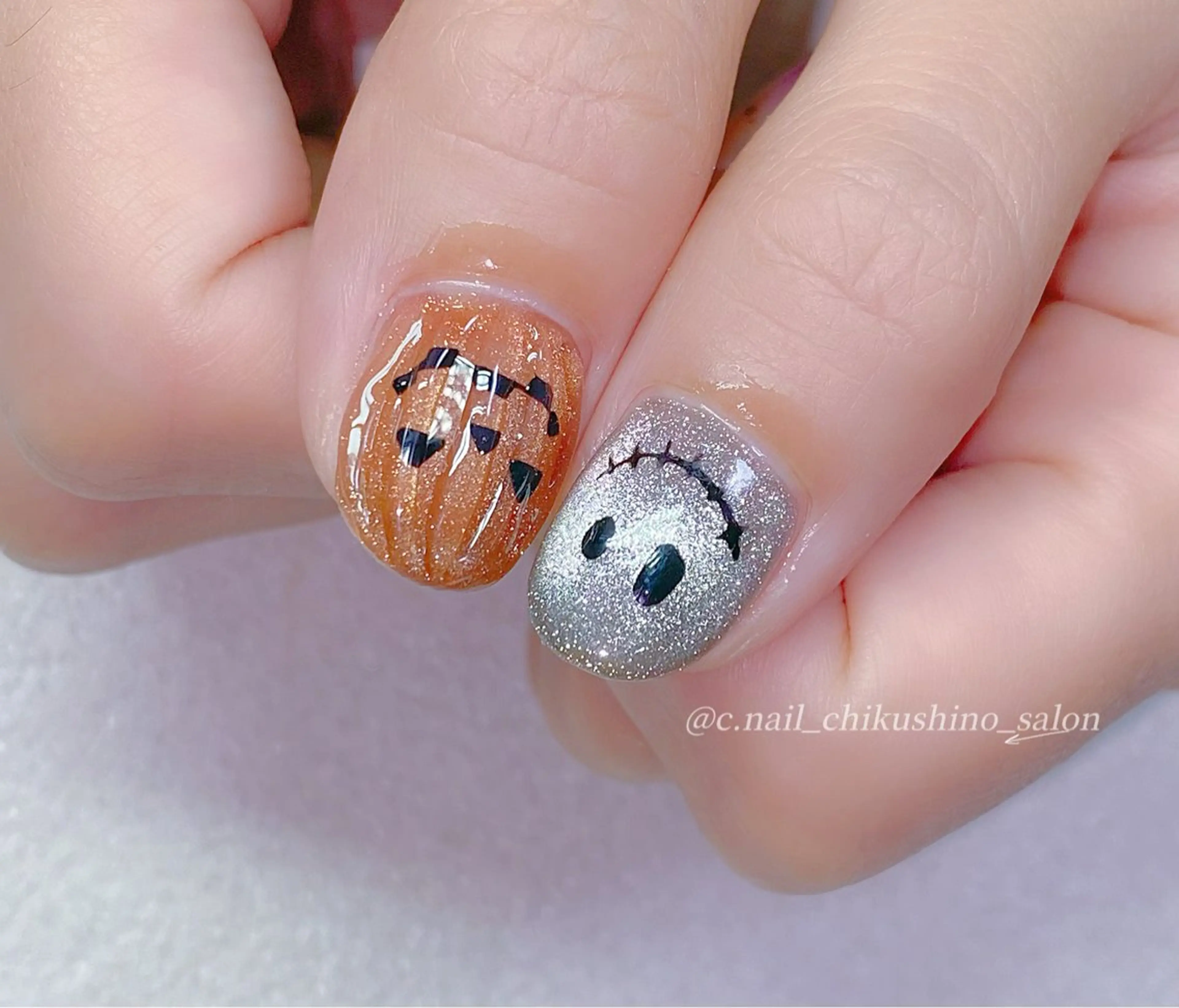 ネイル ハロウィン 持ち込み C.Nail &EYE筑紫駅のネイルデザイン