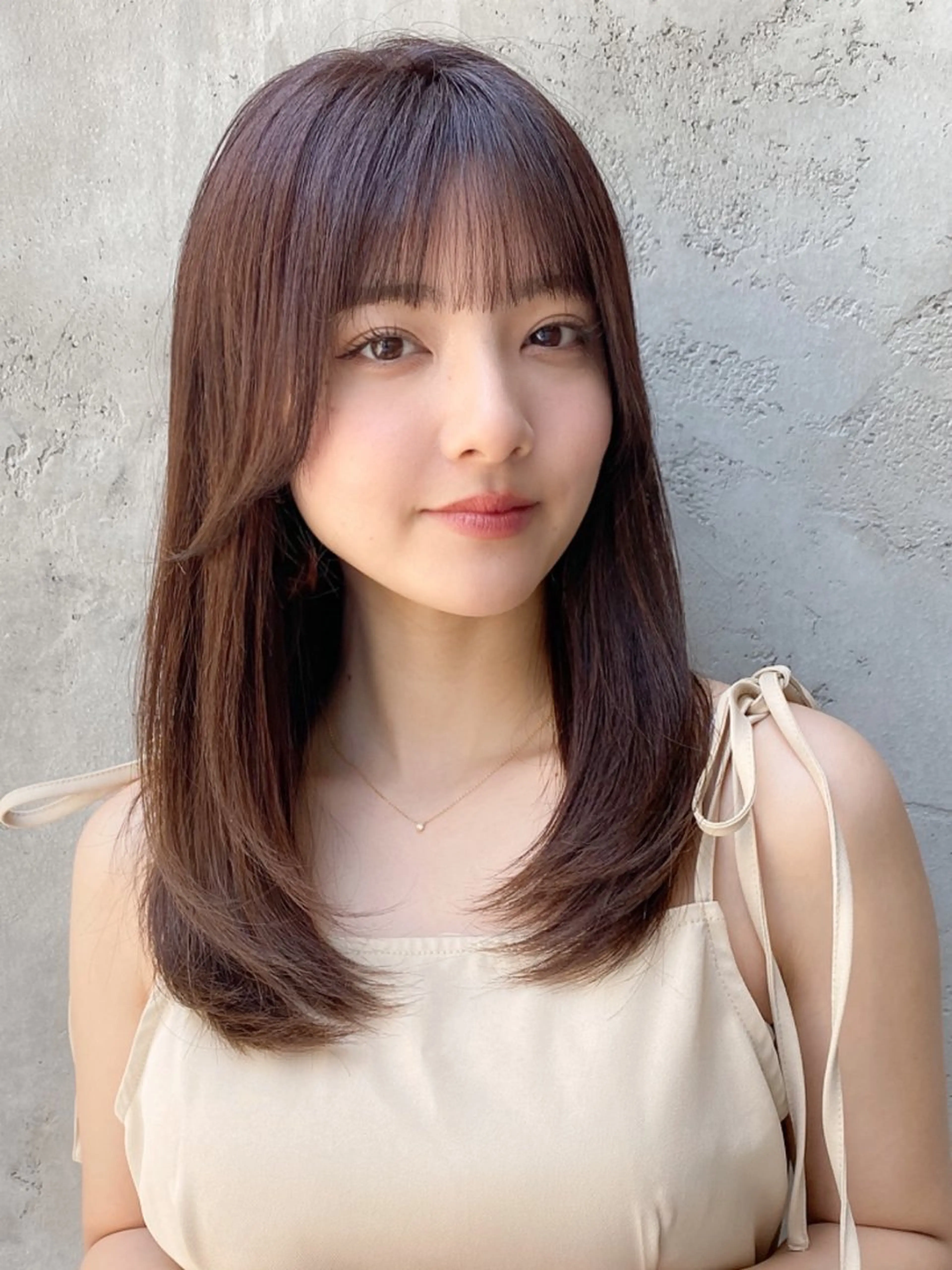 セミロング カラー レイヤーカット 佐藤 侑哉のヘアスタイル