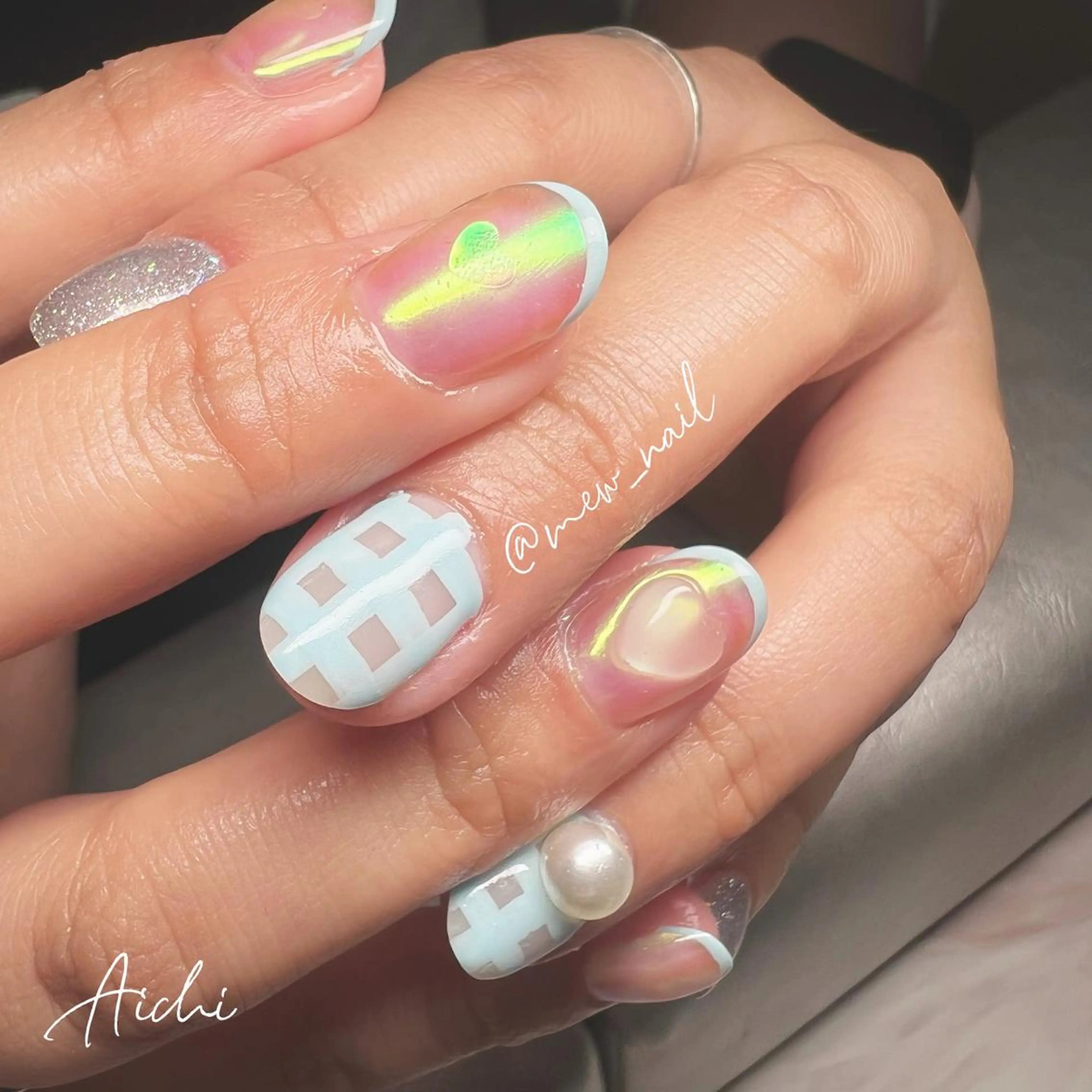 ネイル ハート ピンク miyu ☺︎のネイルデザイン