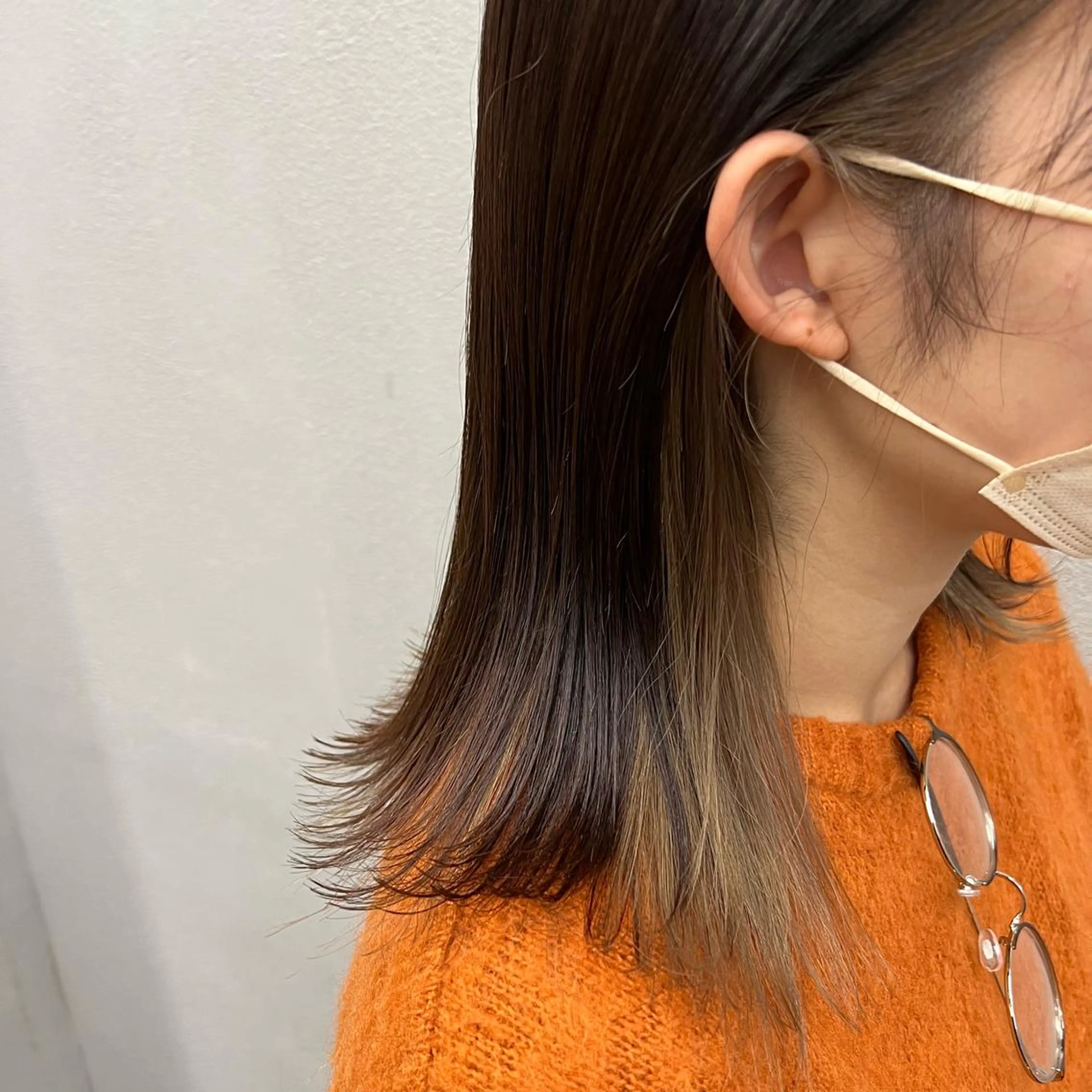 ショート カラー アッシュ ベージュカラー インナーカラー カット ヘアカラー トリートメント お顔まわりカット🌱 emo.村松泉綺のヘアスタイル