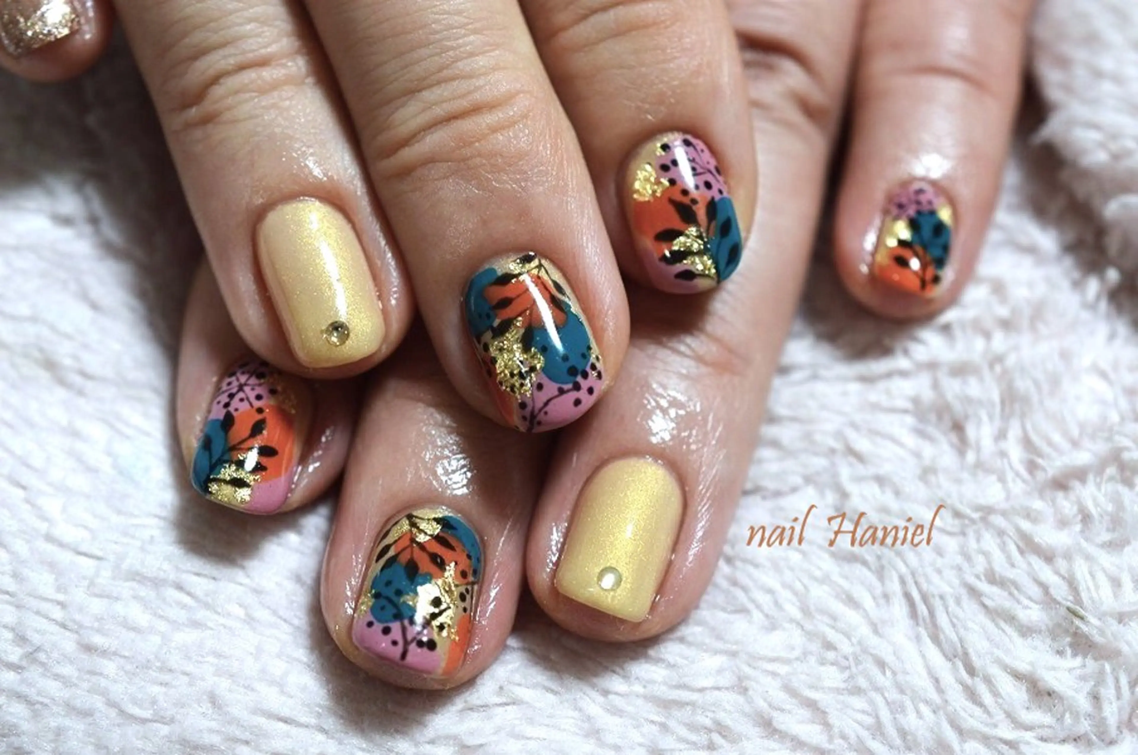 ネイル アートネイル ジェルネイル 韓国ネイル オフィスネイル パラジェル ハンドネイル nail Haniel所属・半蔵門サロンハニエル 魅神 ちよのネイルデザイン