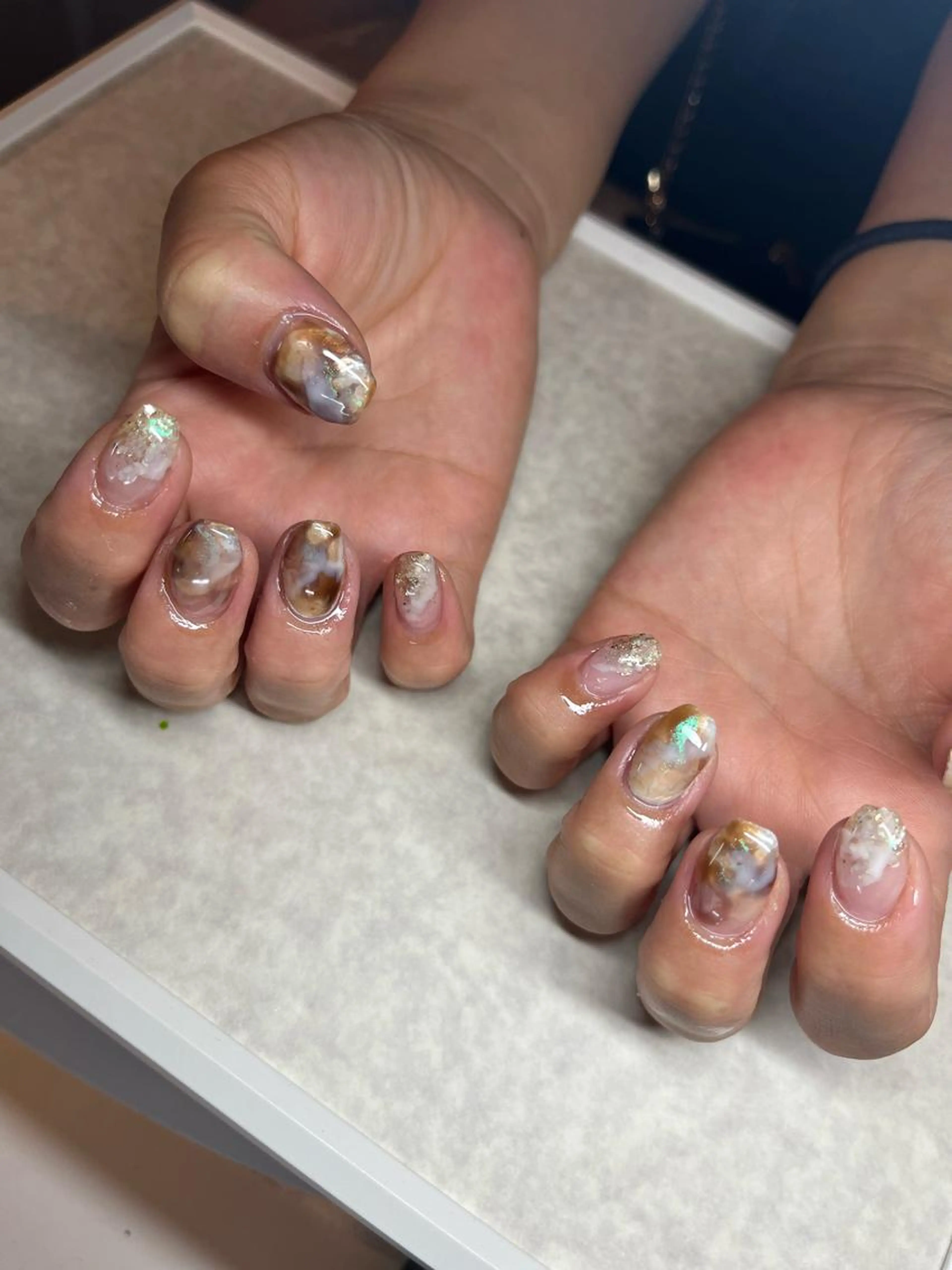 🎀 ハンドジェルネイル ¥9,000 💅ニュアンス可！おまかせデザイン♪ オフあり（ウォーターケア込み）+¥500の写真