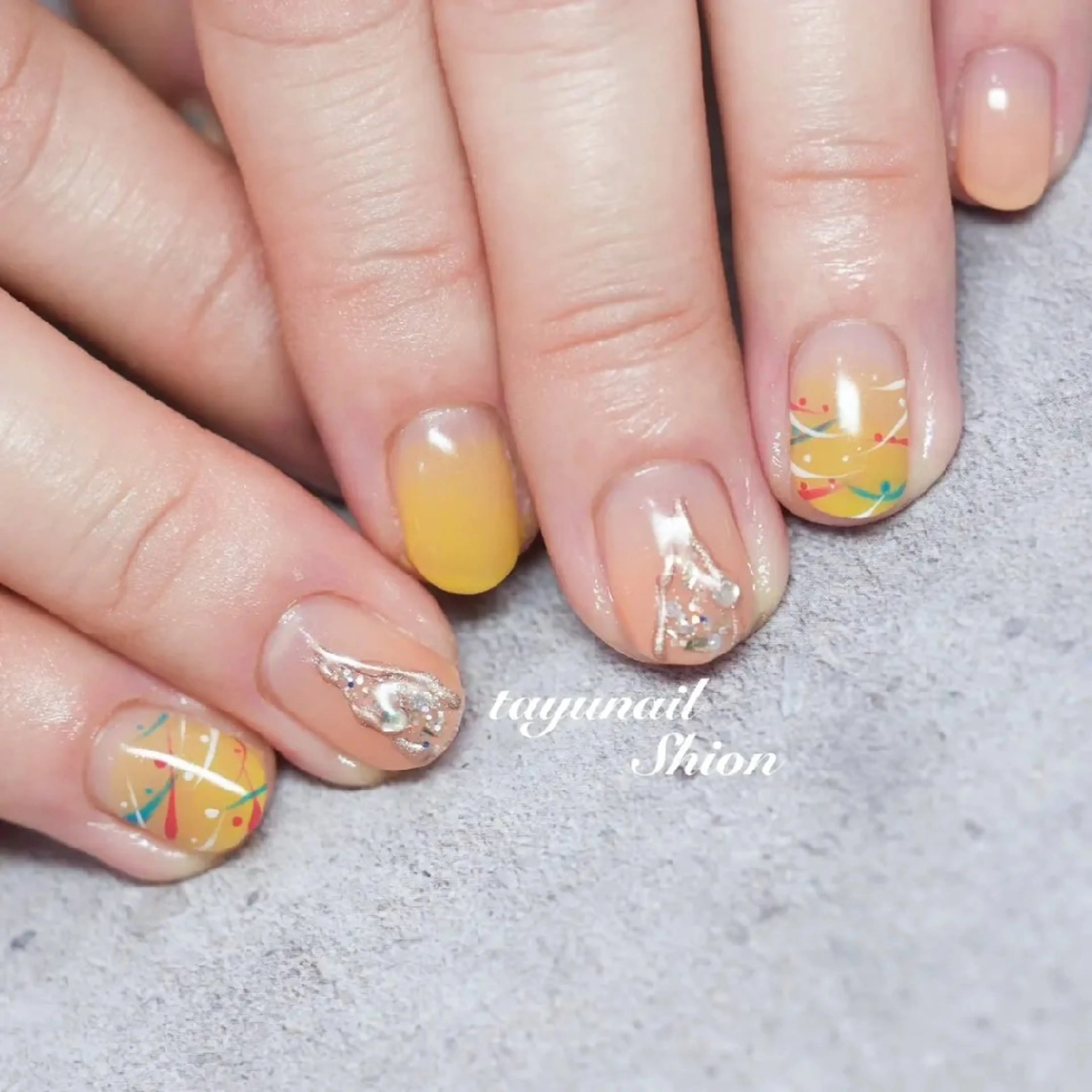ネイル アートネイル ブルー ジェルネイル ニュアンスネイル パラジェル ネイルサロン・ネイルスクール たゆnail所属・ネイルサロン 【たゆnail】のネイルデザイン