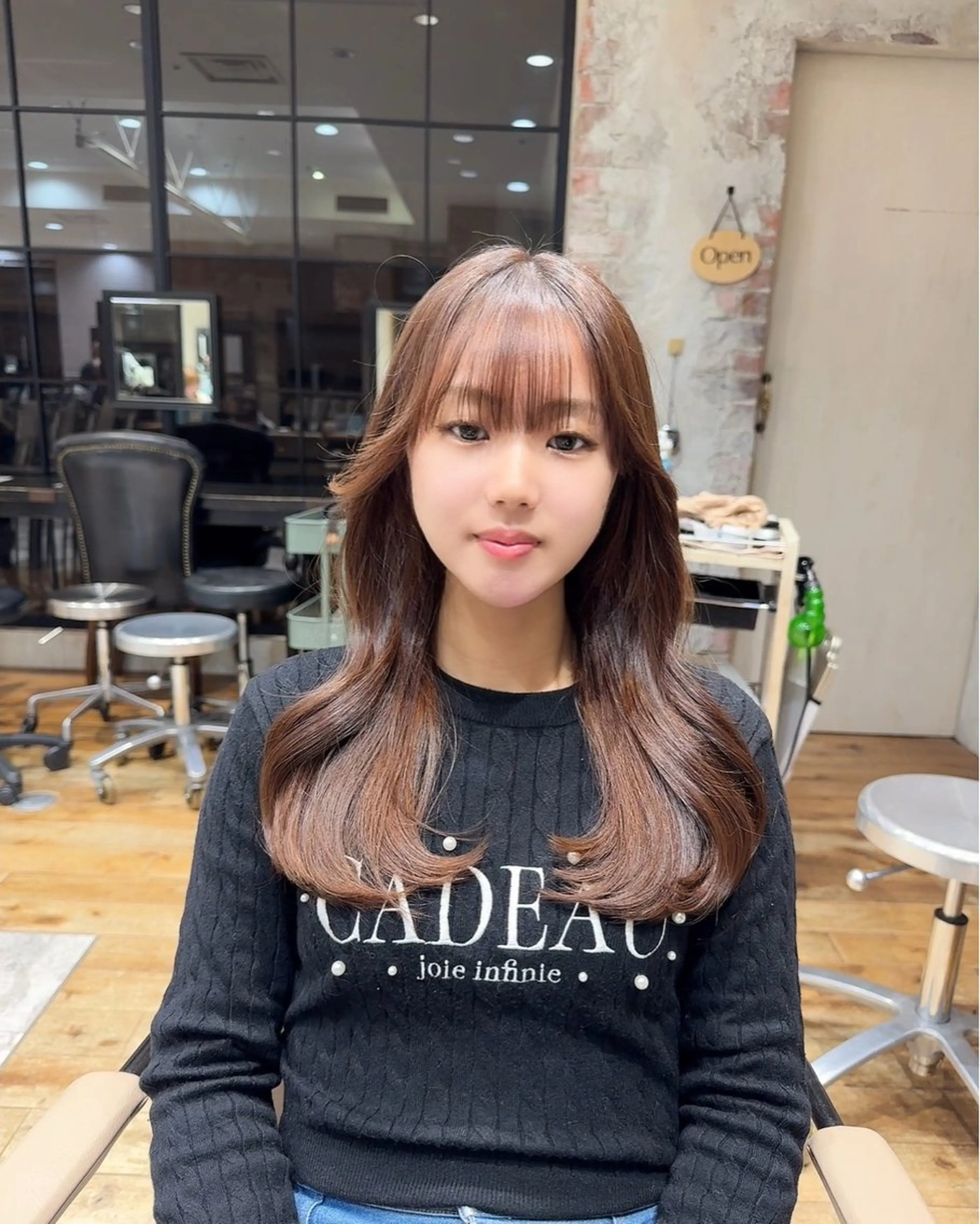 ロング カット 新宿/レイヤー 顔周りカット溝手優太のヘアスタイル