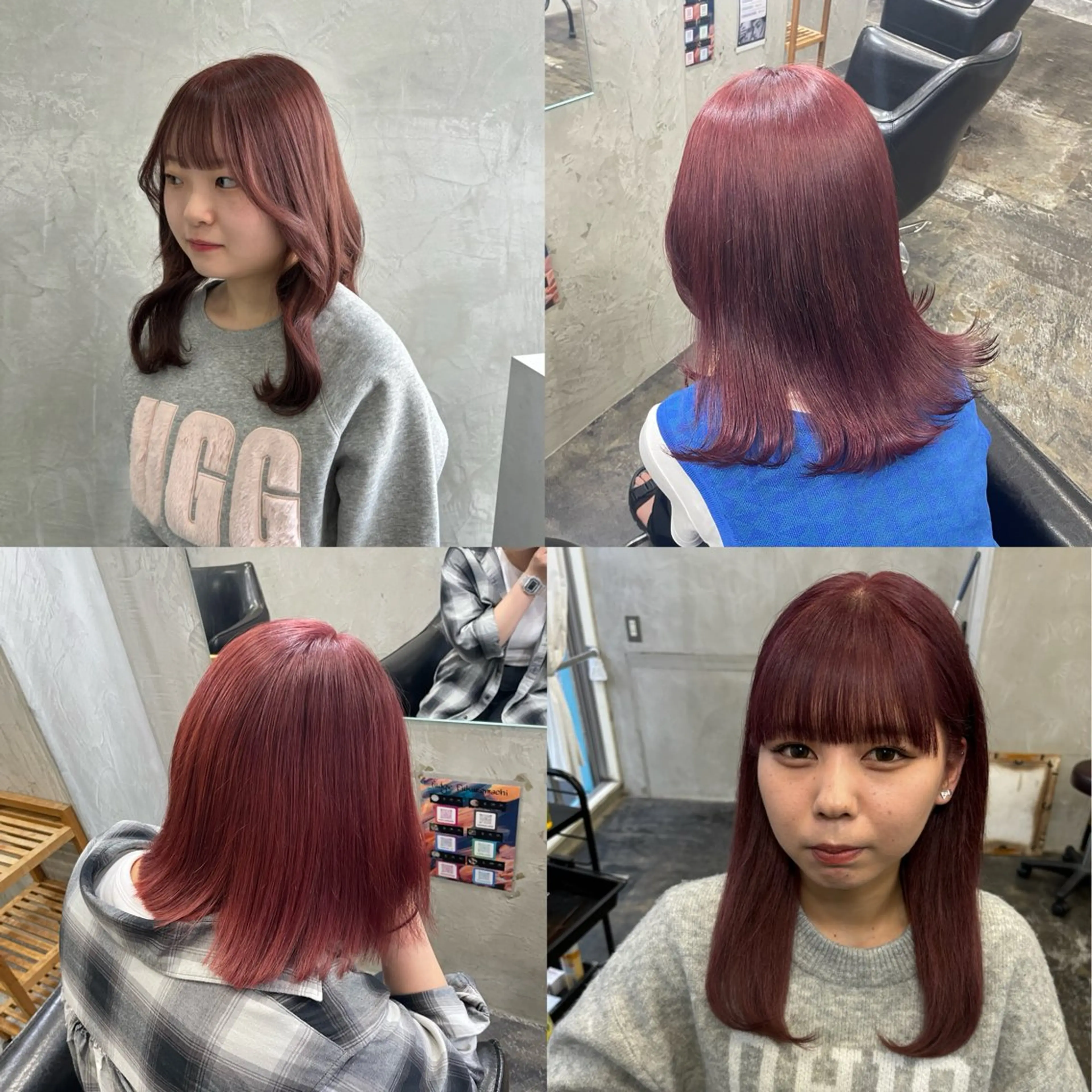 カラー ブリーチ ダブルカラー ブリーチなしカラー ピンクカラー レッドカラー fudge所属・MaisonHALU 松浦光咲のヘアスタイル