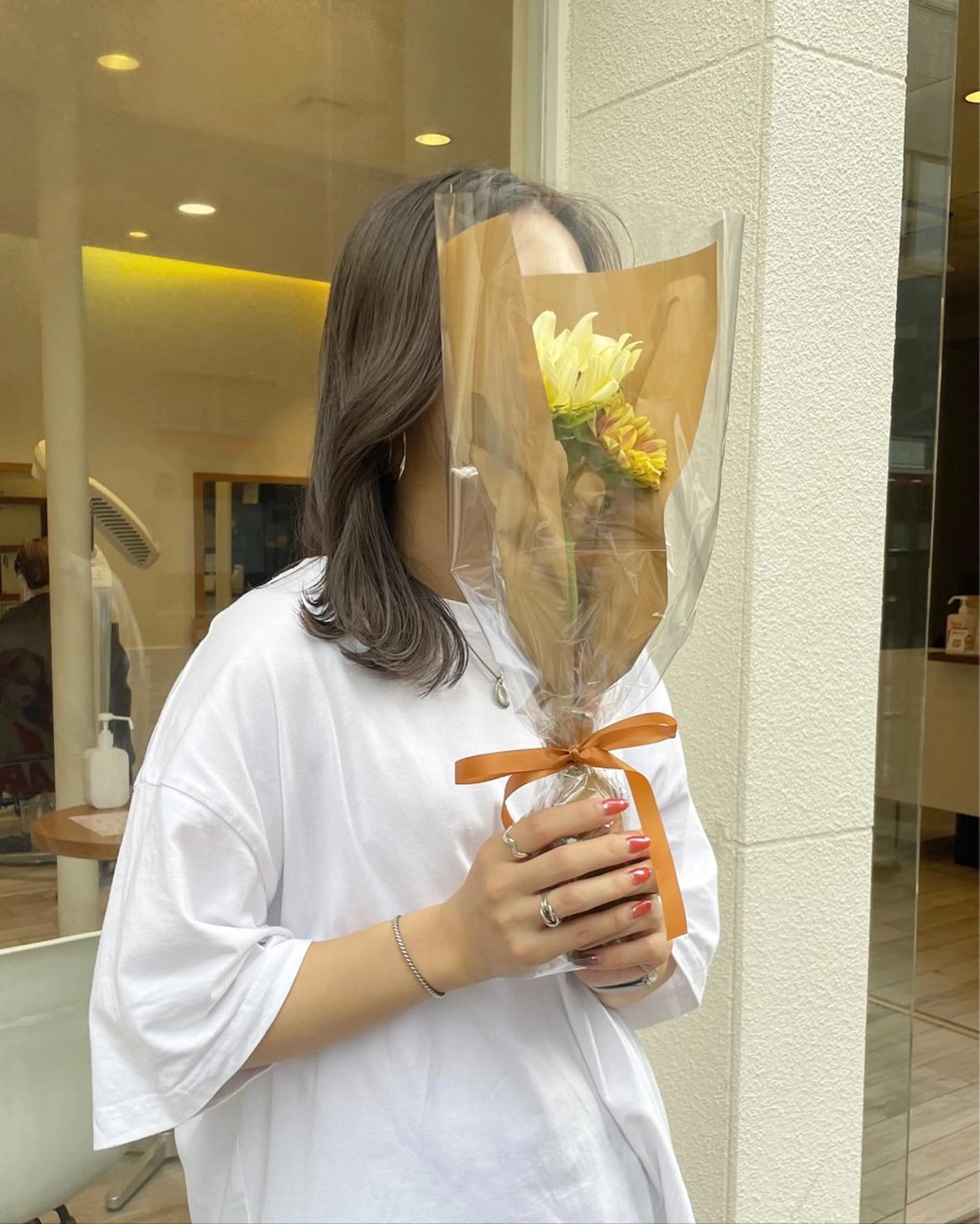 ミディアム カラー R-5 shonandai所属・🍋透け感カラー🍃 オリーブ🍐Kahoのヘアスタイル