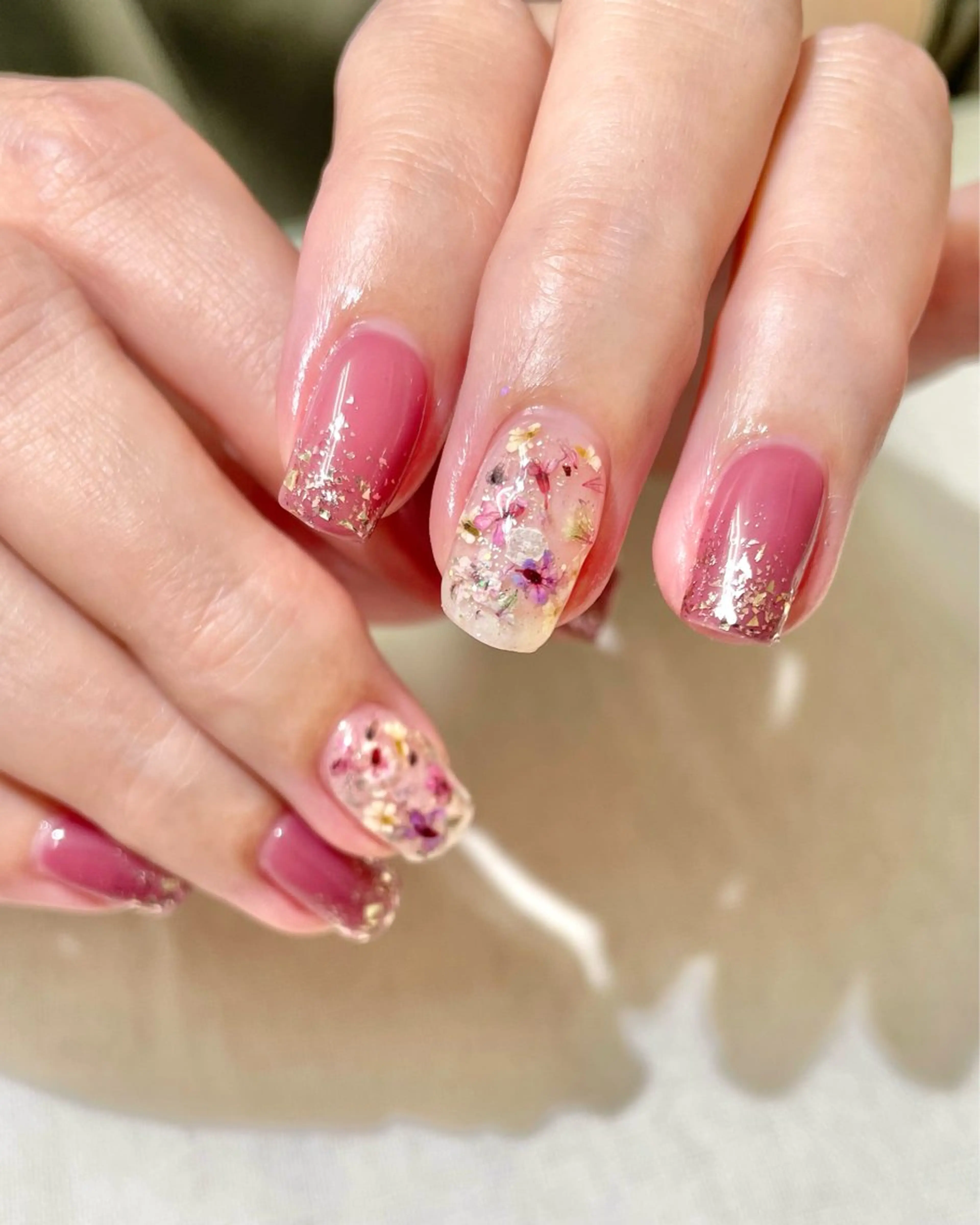 ネイル フラワーネイル ピンク ハンドネイル nail salon Cottonのネイルデザイン