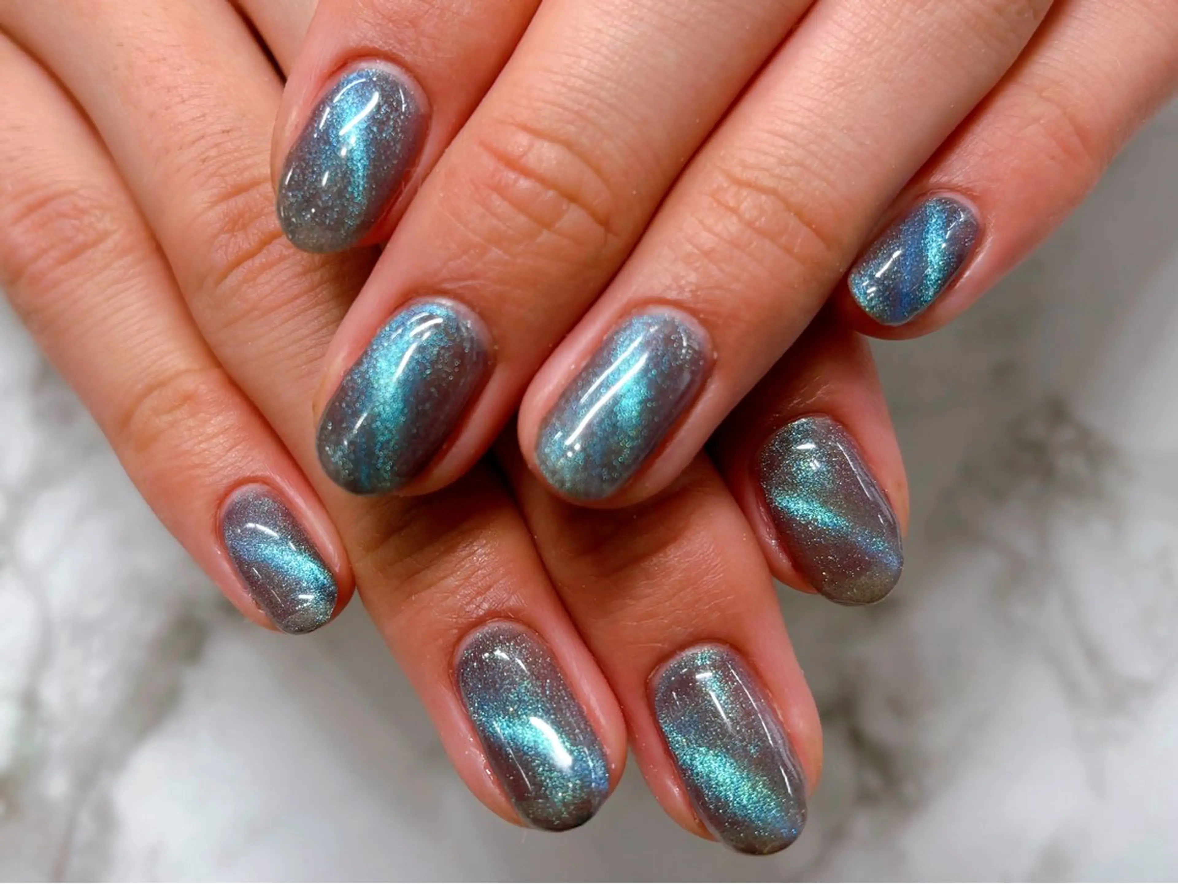 ネイル グリーン マグネットネイル Lani🌈Nail Konatsuのネイルデザイン